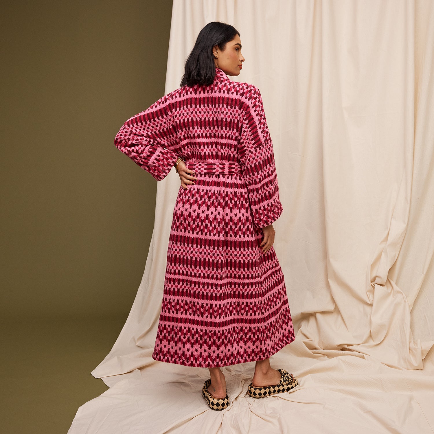 Arlette Soft and Cozy Towelling Robe for Women - Luxurious Cosmo Pink Bathrobe - Perfect for Spa, Lounge, and Post-Shower Relaxation