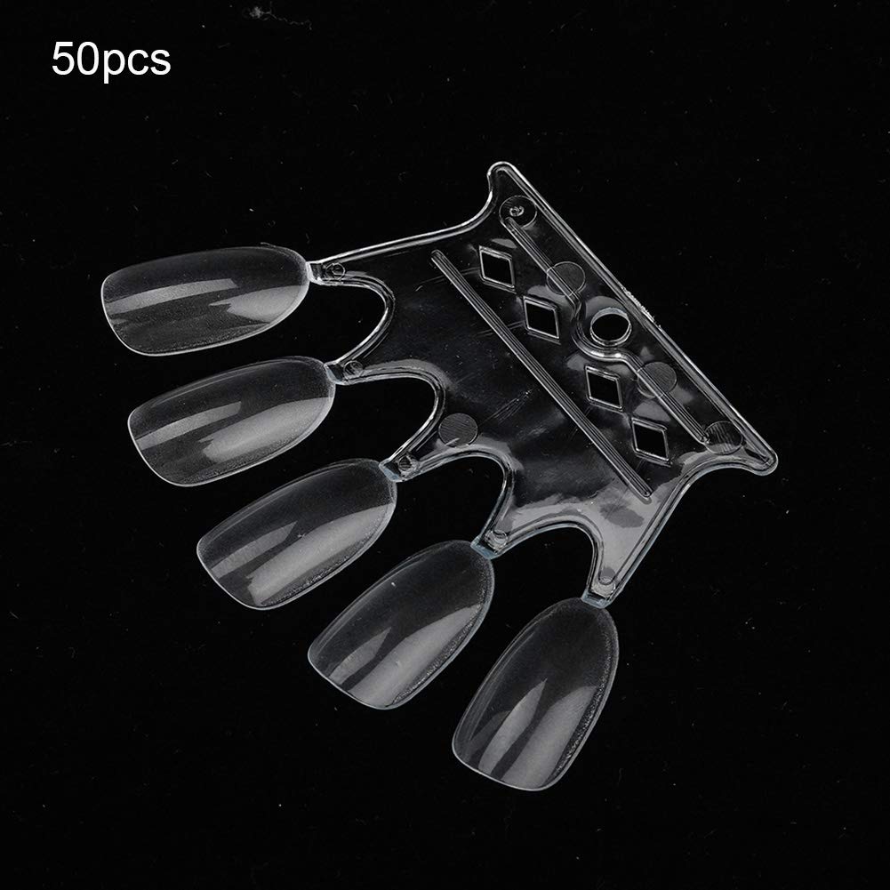 50pcs Transparent Nail Art Practice Tips - Professional Nail Polish Display Sticks for Gel Color Swatching & Manicure Training | Perfect for Salon Practice, DIY Nail Art & Color Matching