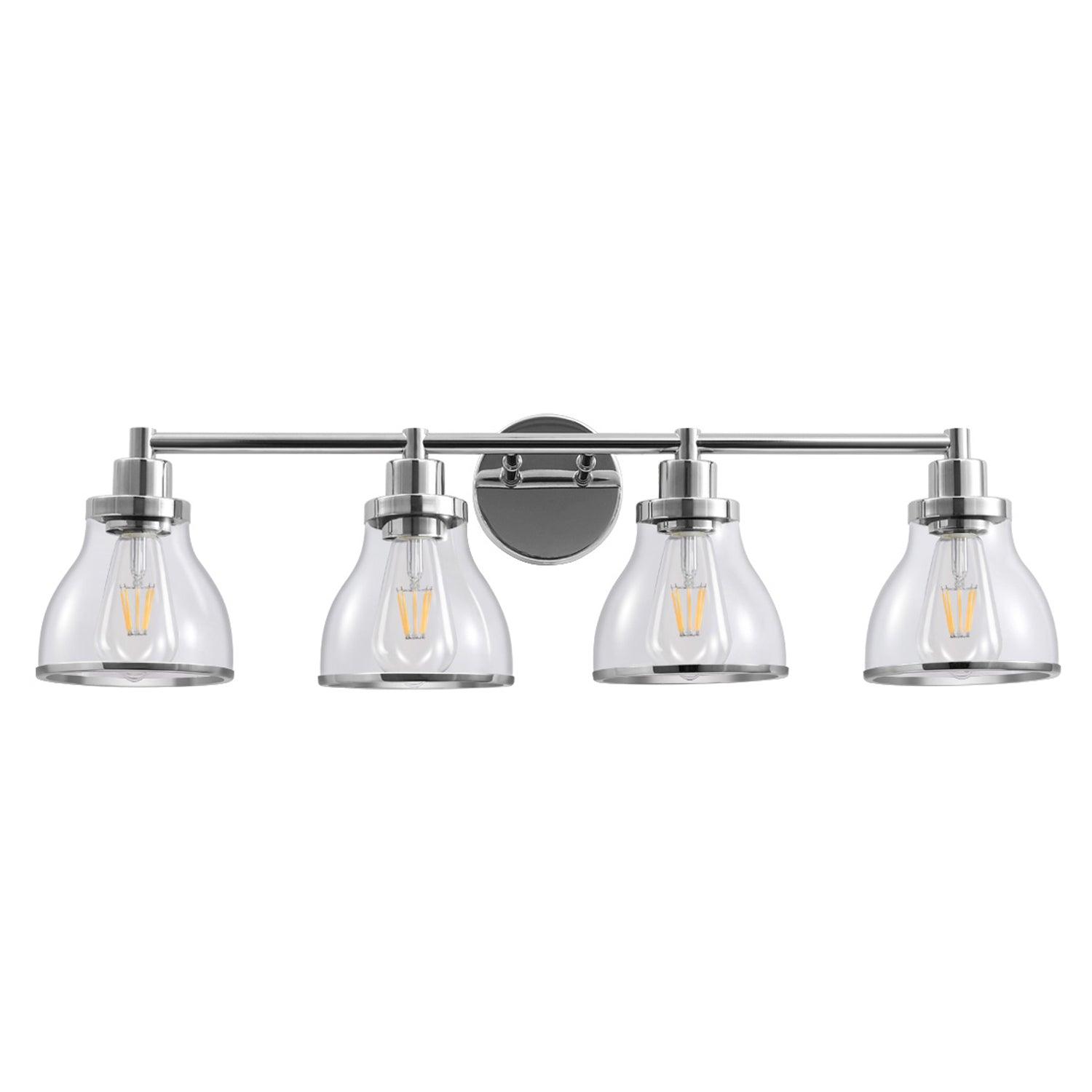 Hermosa Modern 4-Light Bathroom Vanity Light Fixture - Brushed Nickel Finish for Bathroom Mirror Lighting, Perfect for Modern Home Decor and Spa-Like Ambiance