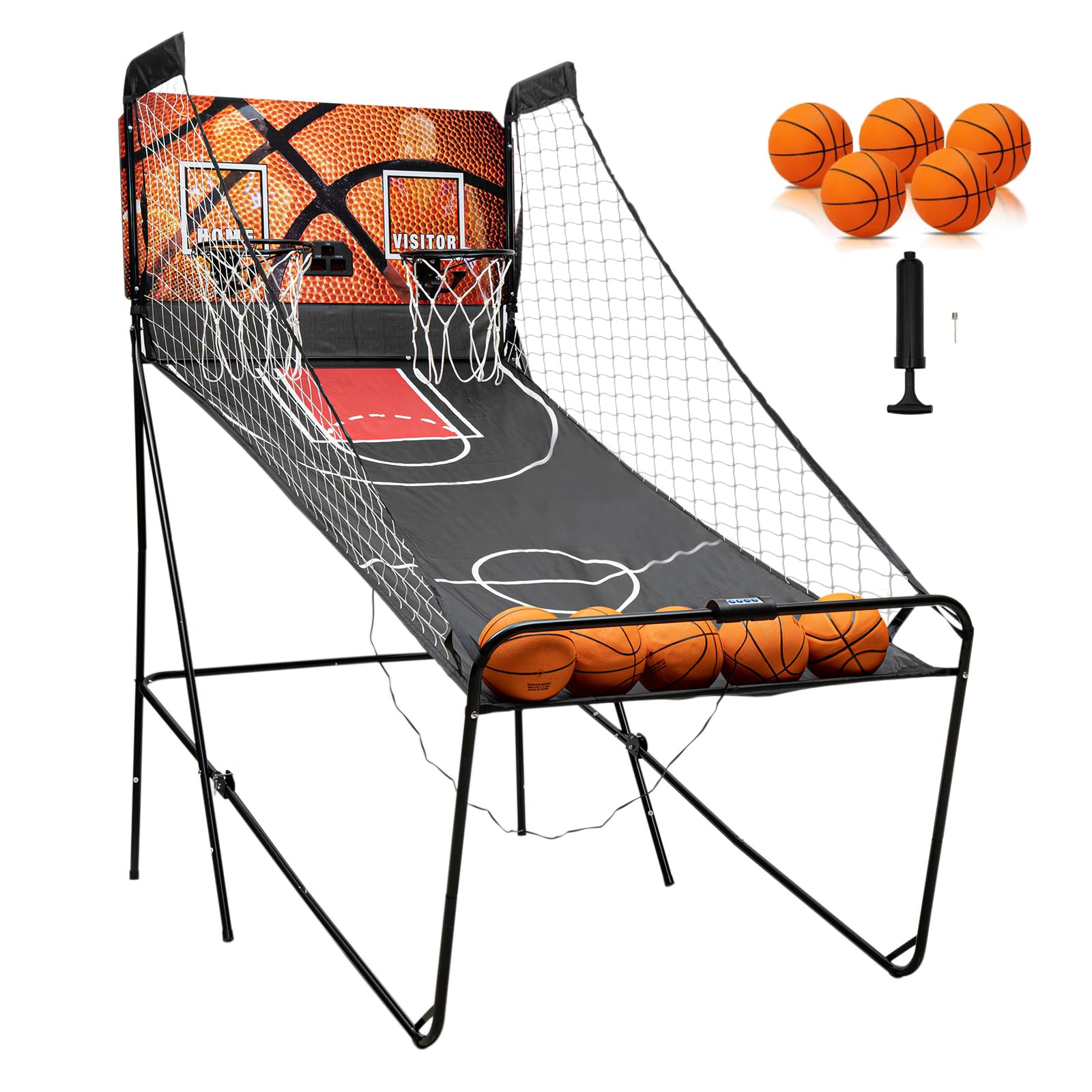 Best Dual Shot Arcade Basketball Game for Home - LED Electronic Scorer & Timer, 8 Game Modes, Easy Foldable Design - Perfect for Game Rooms, Parties, Malls & Outdoor Fun