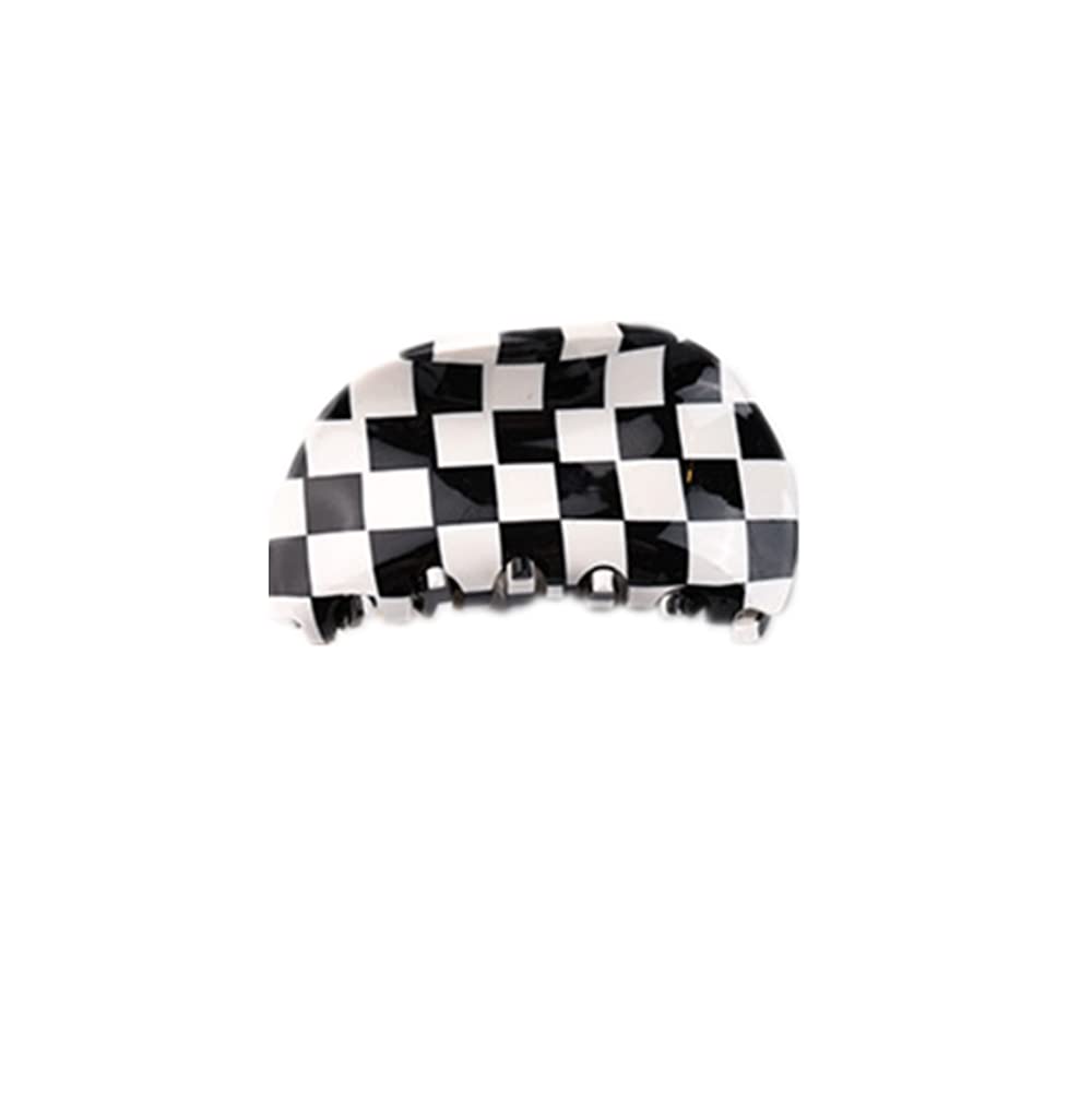3Pcs Fashion Checkered Hair Claw Clips for Thick Hair - Strong Hair Clips for Women & Girls - Black/Green/Brown Hair Styling Accessories by YOEMAYUNER - Perfect for Ponytails, Buns & Everyday Hairstyles