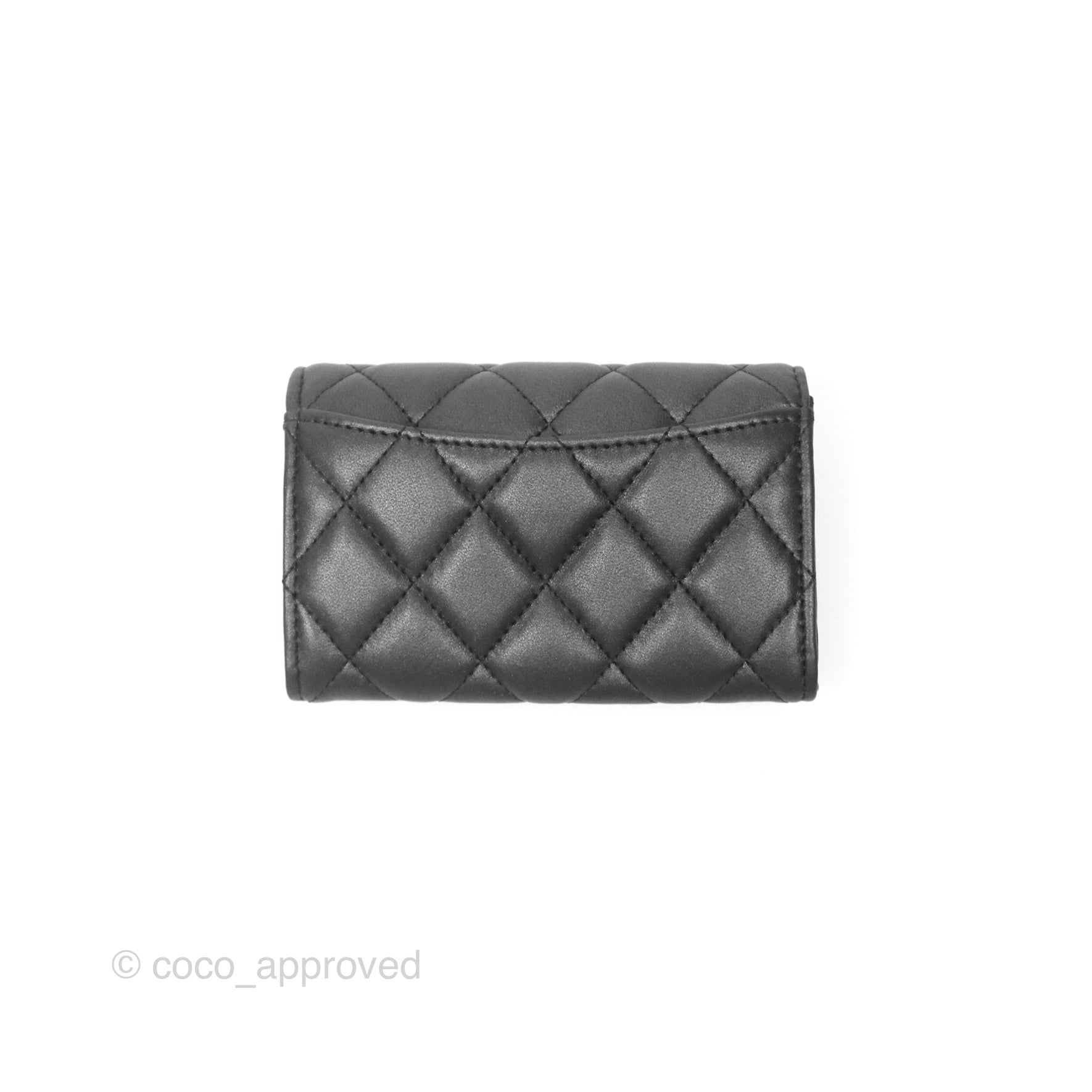 Chanel Classic Flap Card Holder - Quilted Iridescent So Black Leather Wallet for Women | Luxury Credit Card Case for Everyday Use & Special Occasions