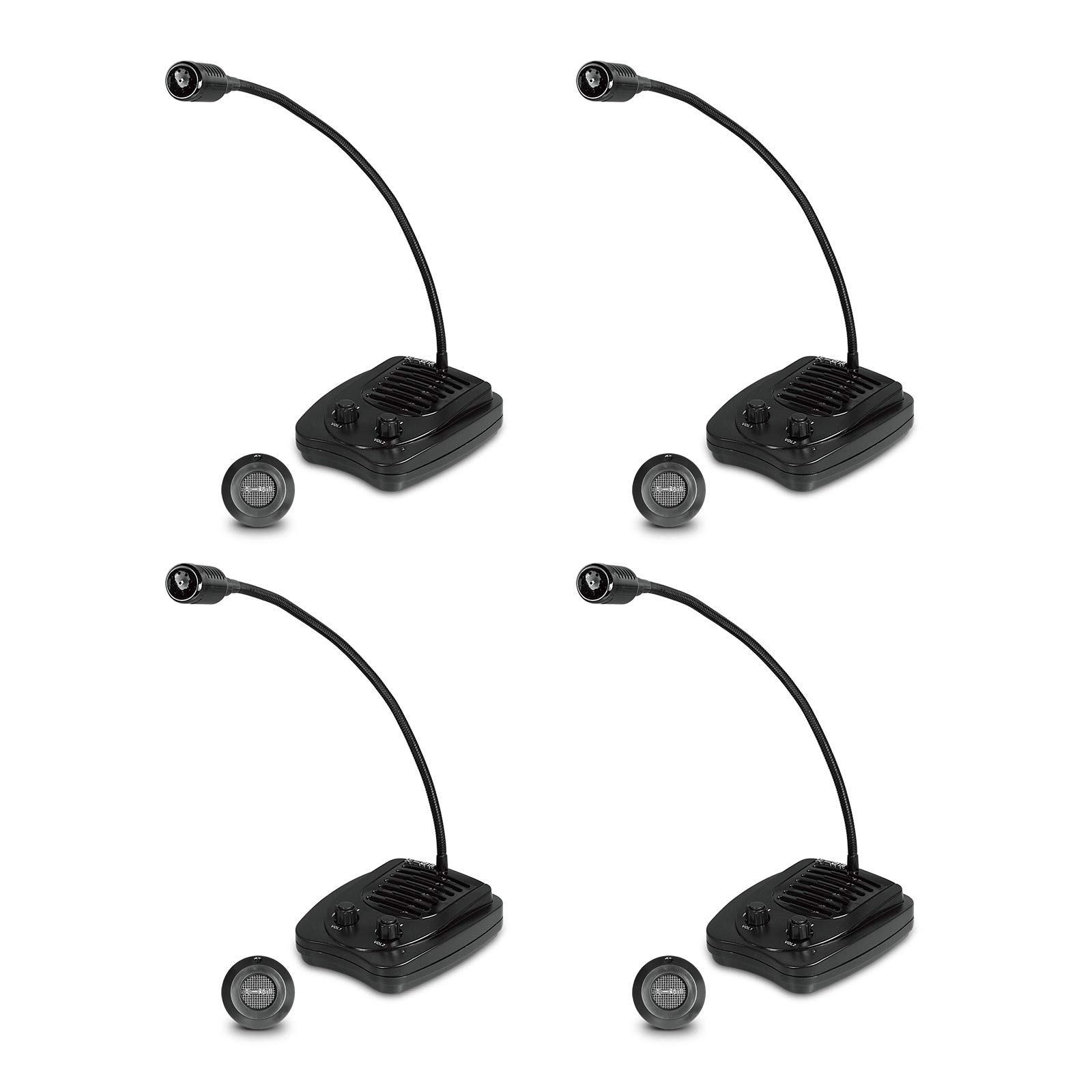 My-e330 (4 Sets) 2-Way Glass Counter Window Intercom System with AC Microphone - Room to Room Communication for Banks, Ticket Halls, and Restaurants - Ideal for Secure Customer Service and Staff Coordination
