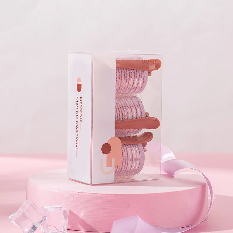 Self Grip Hair Rollers for Heatless Curls - 3 Pack Set for Overnight Styling & Natural Waves - Perfect for Home, Salon & Travel Use