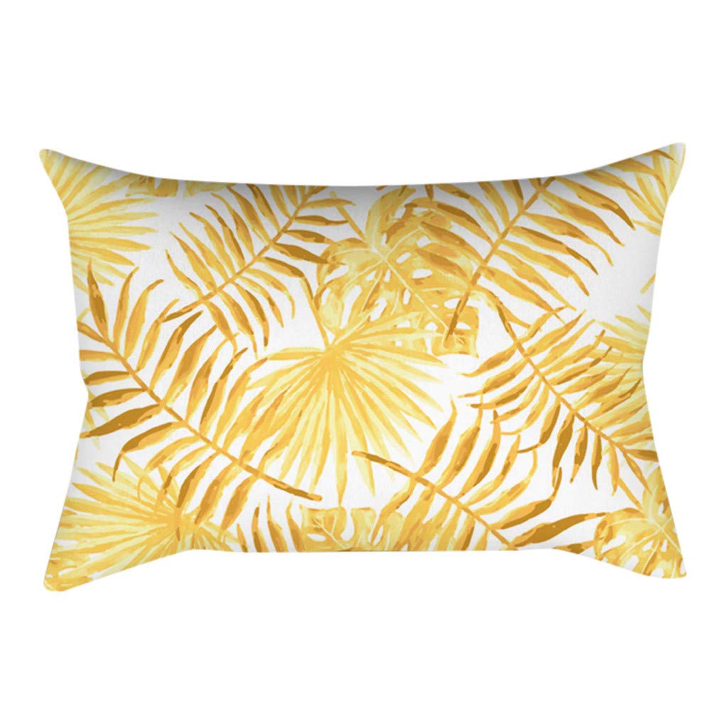 Xipoxipdo Pineapple Leaf Yellow Pillow Case - Sofa & Car Cushion Cover, Waist Throw Pillow, Home Decor (Size C, One Size) - Perfect for Living Room, Bedroom & Travel