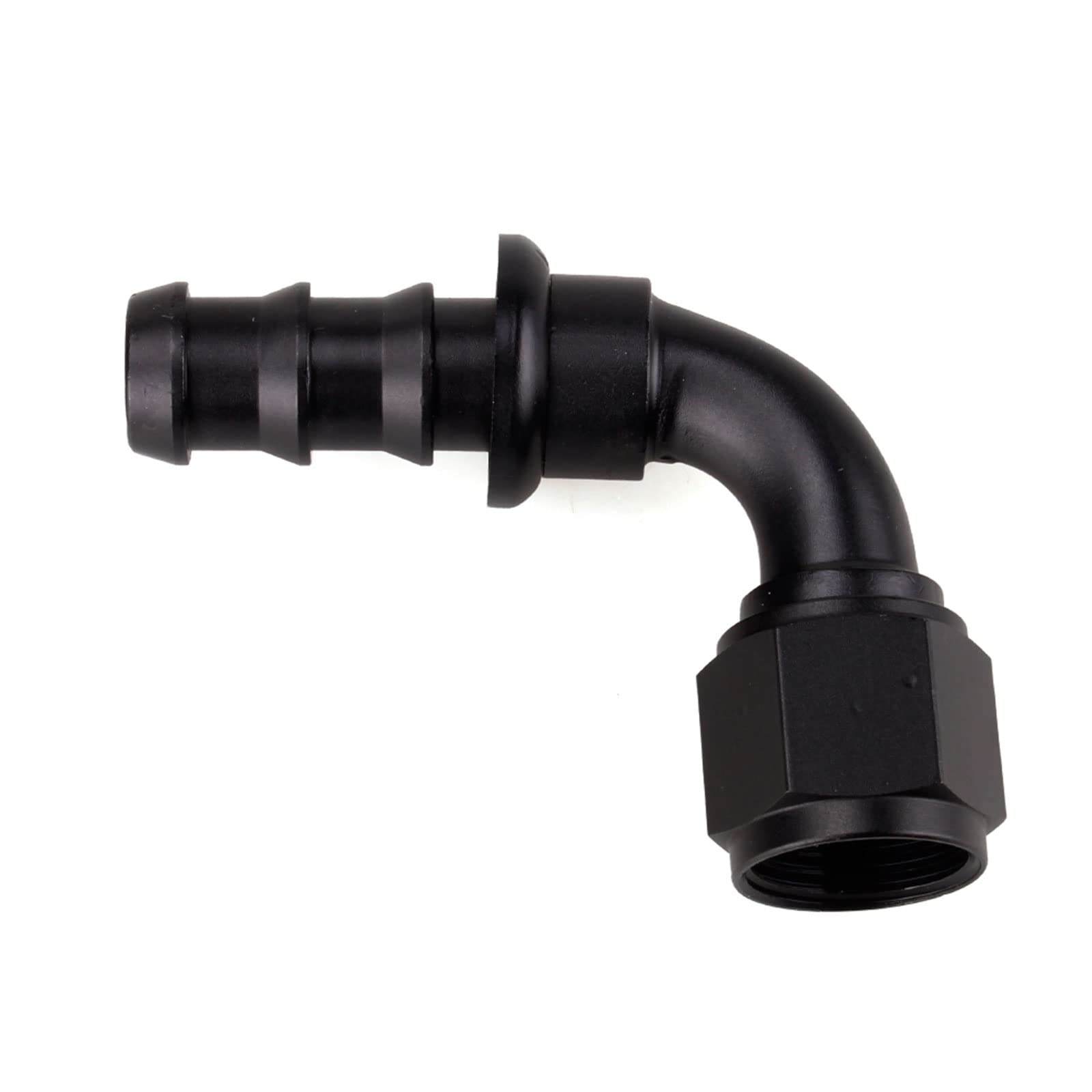 RASTP 10AN 90 Degree Aluminum Push Lock Swivel Hose End Fitting - Black, High Pressure Fuel/Oil/Coolant Hose Connector for Automotive, Marine & Industrial Applications