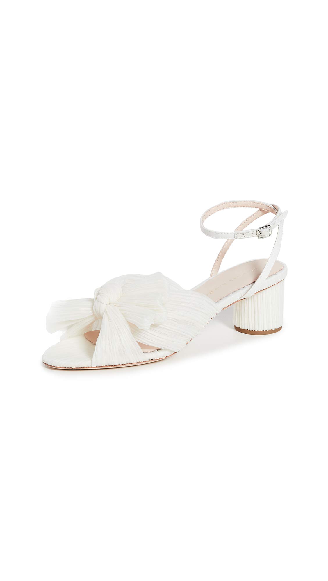 Loeffler Randall Women's Dahlia Pleated Bow Heels with Ankle Strap - Elegant Dress Shoes for Weddings, Parties & Special Occasions