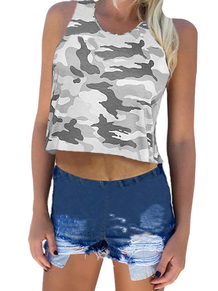 Women's Cute Racerback Crop Tank Tops - Breathable Sleeveless Workout Shirts for Running, Yoga & Gym - Trendy Muscle Tees for Summer Sports & Fitness