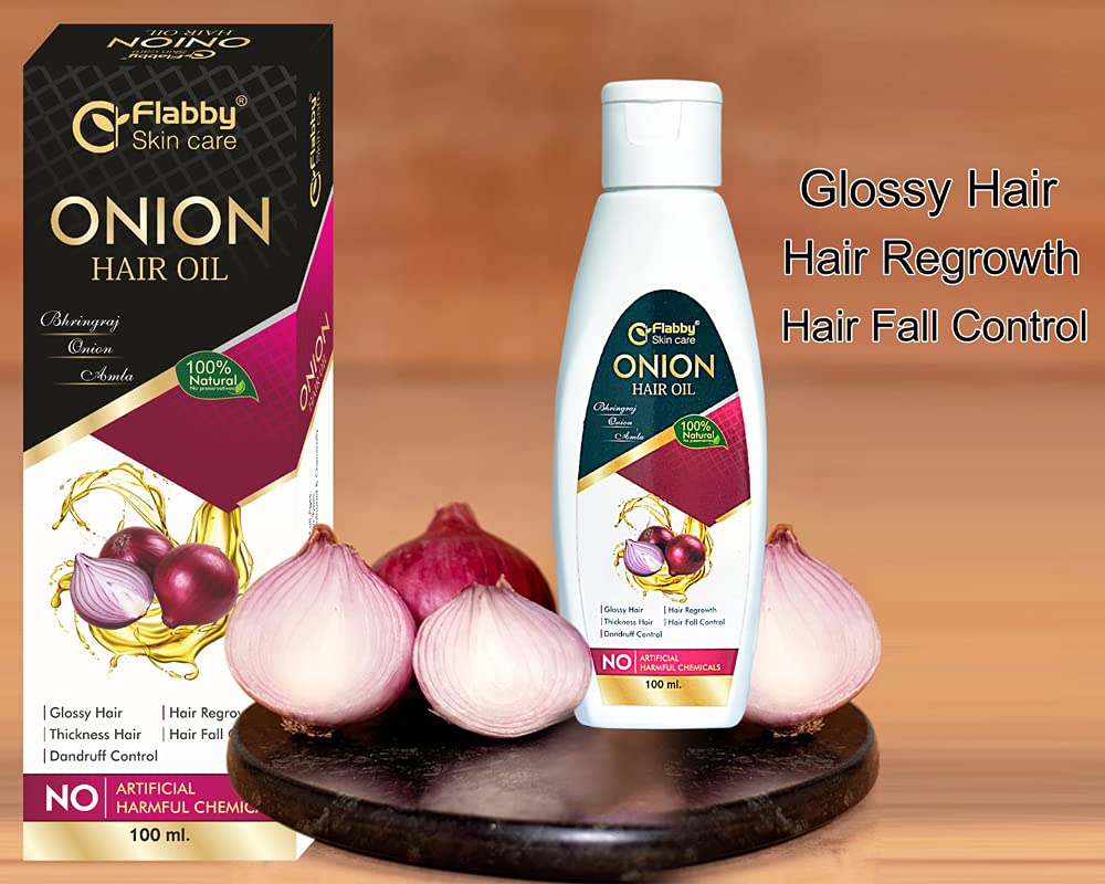 Organic Onion Hair Oil for Hair Growth & Fall Control - 100% Natural, Chemical-Free (100ml) | Promotes Thicker, Stronger Hair for Men & Women - Perfect for Daily Scalp Massage & Overnight Treatment