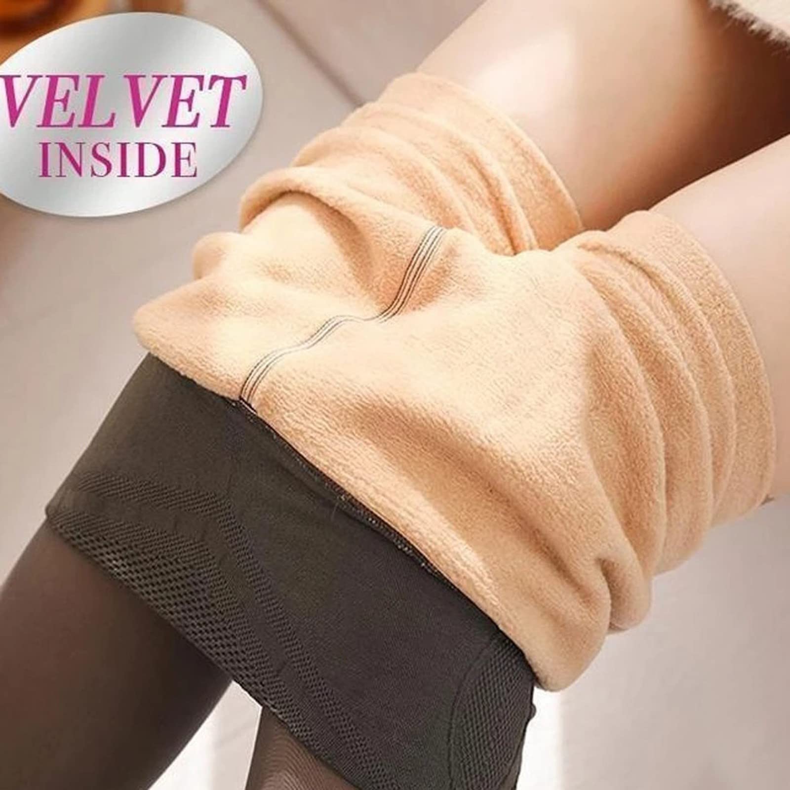 Women's Fleece Lined Tights - 2 Pairs Thermal Opaque Stockings with High Waist & Stretchy Fabric | Warm Winter Leggings for Cold Weather, Outdoor Activities & Layering Under Dresses