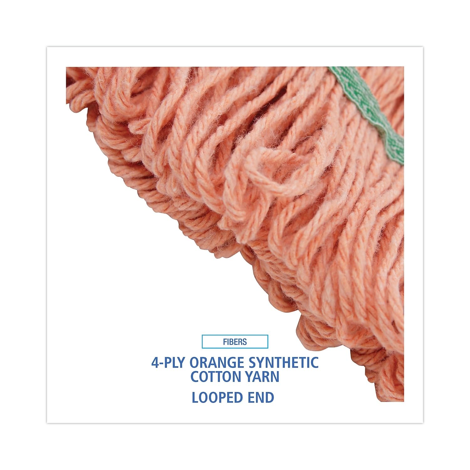 Boardwalk BWK502OR 5-Inch Super Loop Cotton/Synthetic Fiber Wet Mop Head - Medium, Orange (12-Pack) | Heavy-Duty Cleaning for Floors, Tiles & Hard Surfaces | Commercial & Home Use