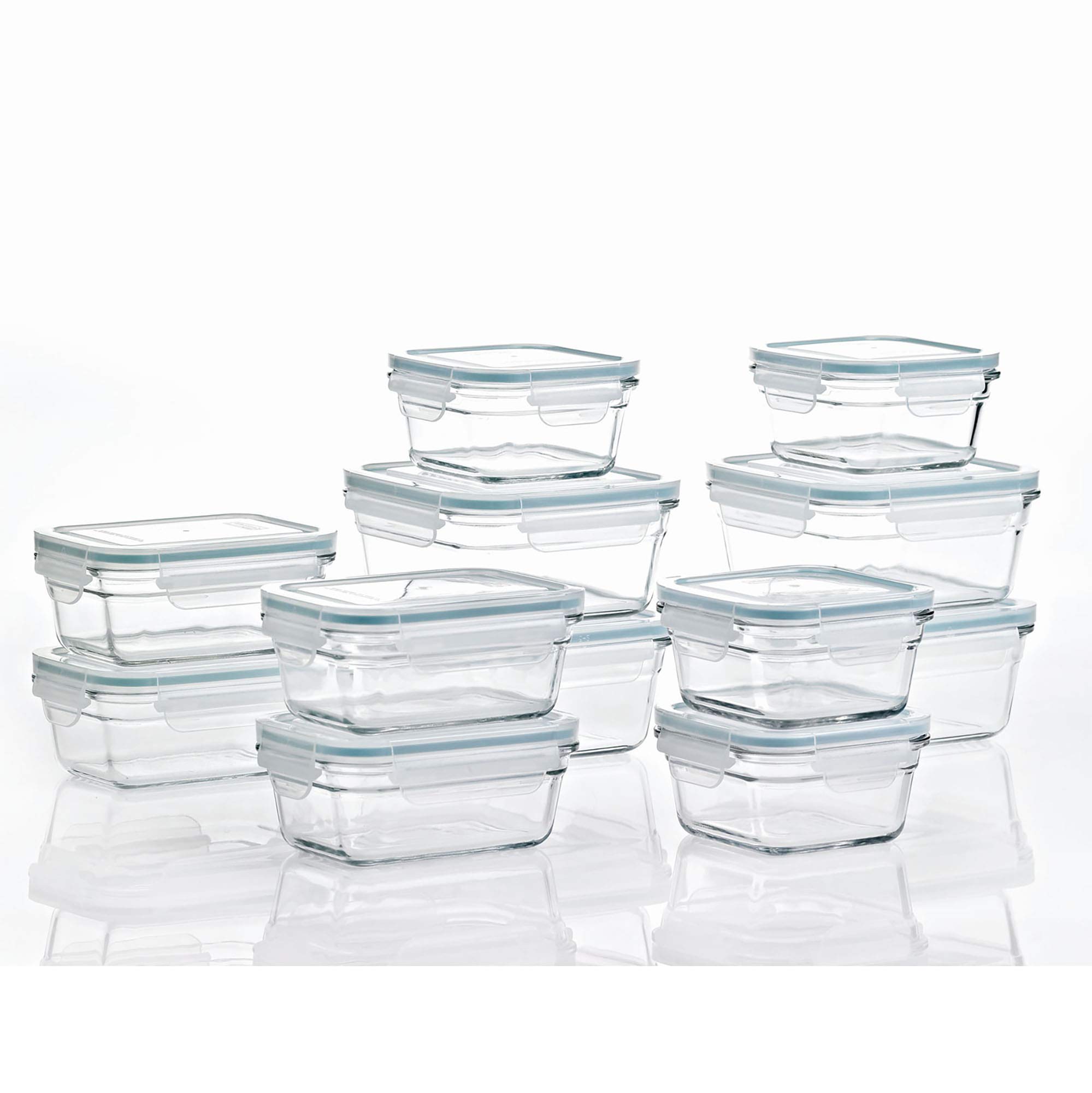 24-Piece GlassLock Oven & Microwave Safe Glass Food Storage Containers Set with Lids – Perfect for Meal Prep, Leftovers & Pantry Organization