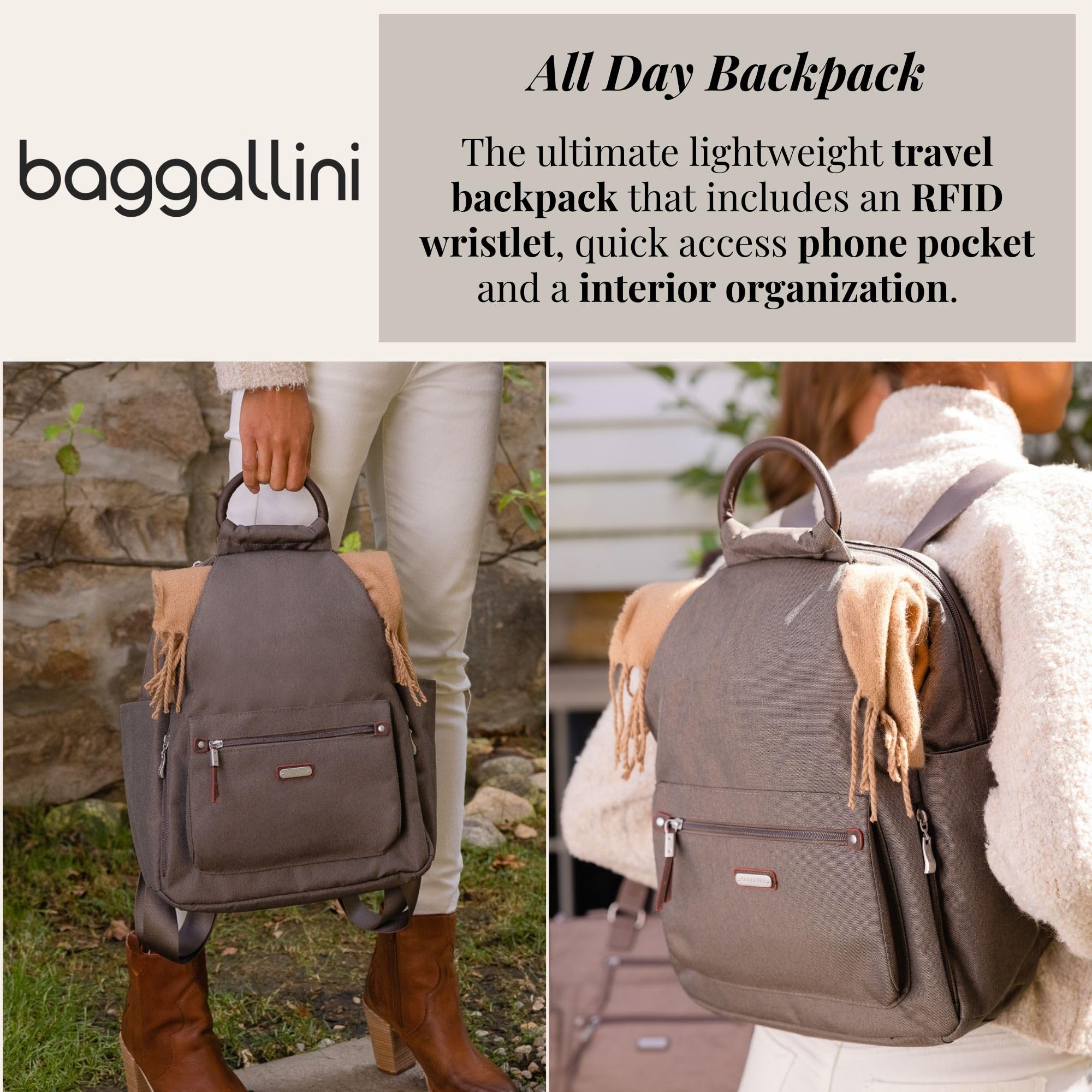 Baggallini Women's All Day Backpack - Lightweight Travel Laptop Backpack with Multiple Pockets, Midnight Blossom Print, One Size Fits All - Perfect for Work, Commuting & Weekend Getaways