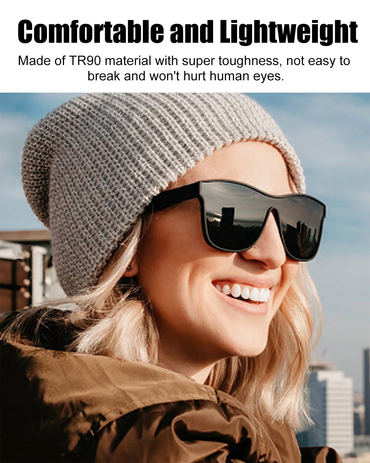 Bluetooth Smart Glasses for Men & Women - Polarized Sunglasses with Built-in Speakers, Touch & Voice Control - Perfect for Driving, Running & Outdoor Activities