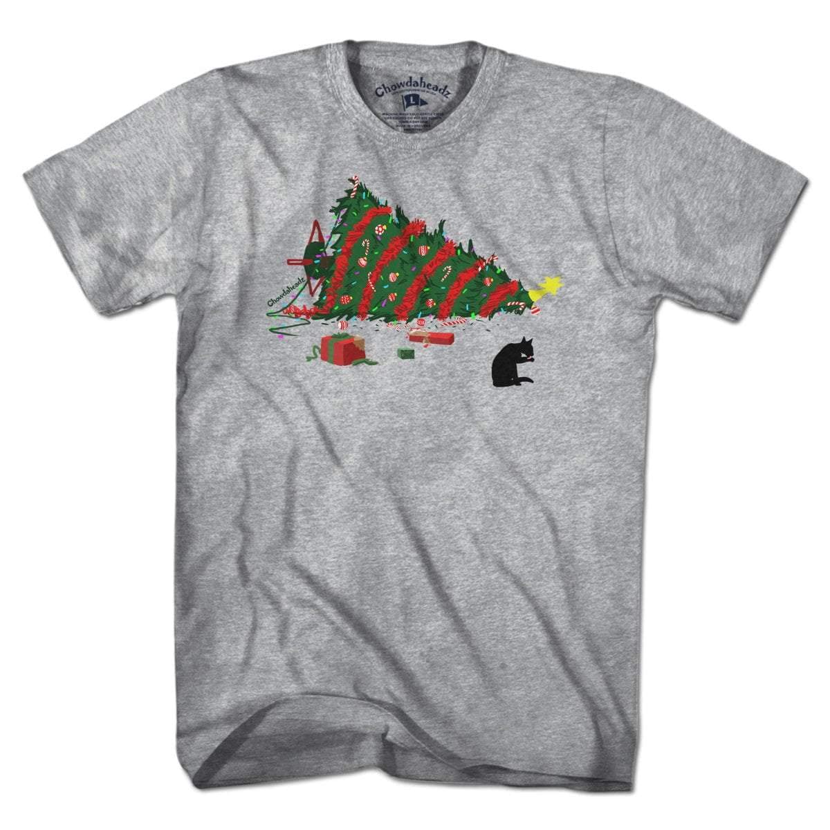 Vintage Christmas CATastrophe T-Shirt for Men & Women | Soft Cotton Blend Unisex Tee | Holiday Party, Gift Exchange & Casual Wear