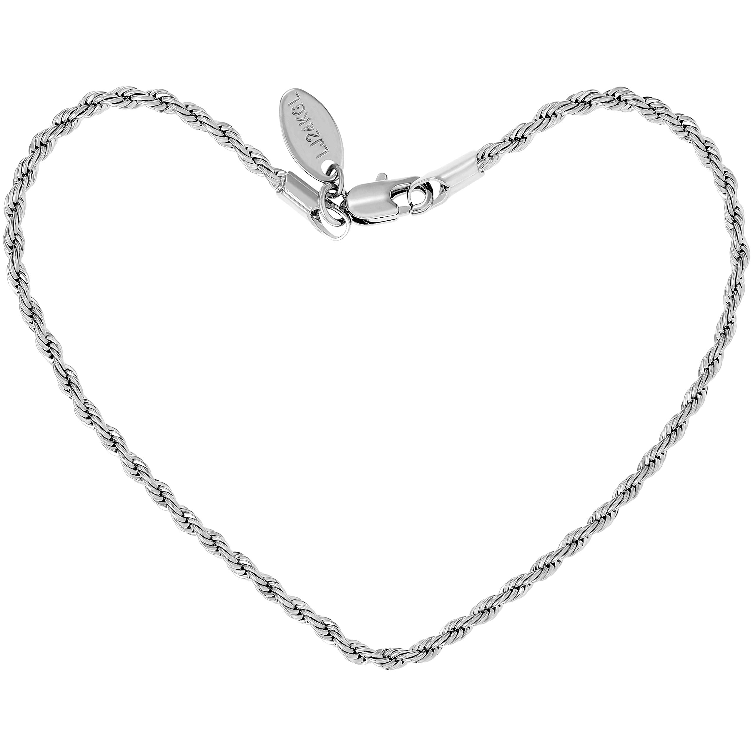 LIFETIME JEWELRY 24K Gold Plated Women's Anklet - 2mm Rope Chain Ankle Bracelet for Everyday Wear, Beach Vacation & Special Occasions