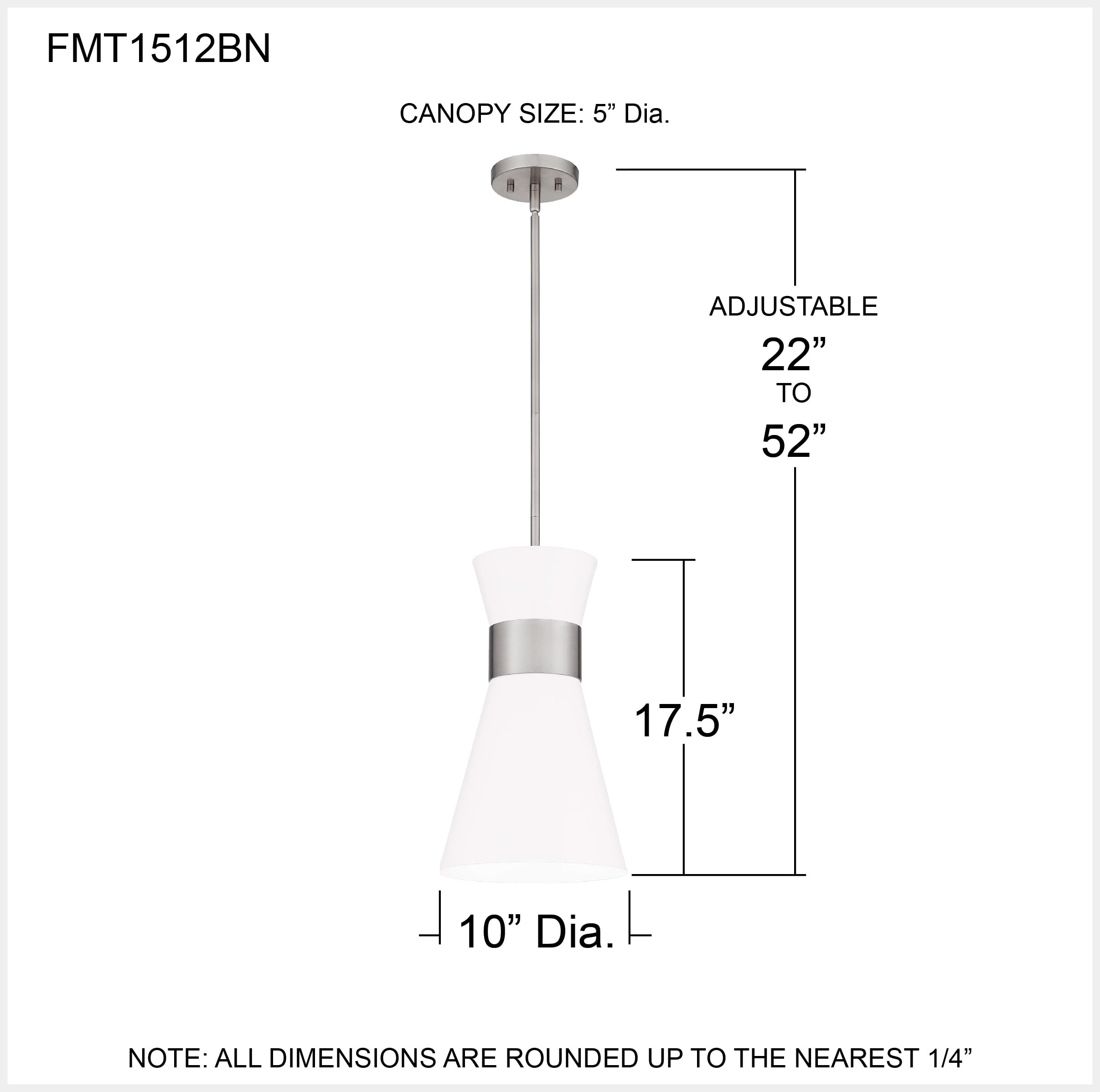 Quoizel Fremont 1-Light Brushed Nickel Mini Pendant Light Fixture - Perfect for Kitchen Island, Dining Room, or Entryway Lighting