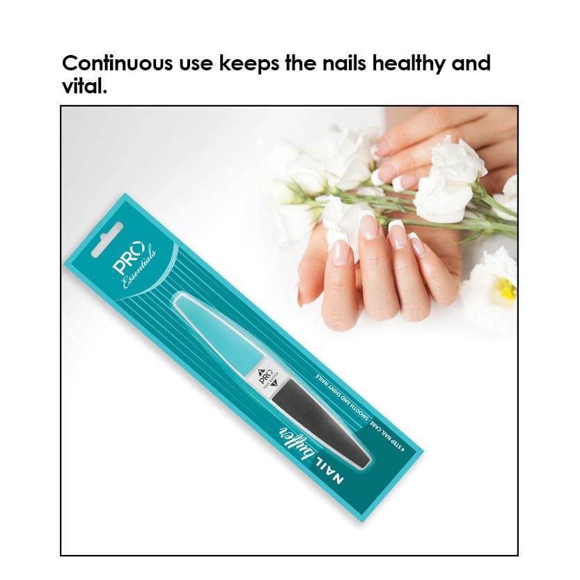 PRO Essentials Nail Buffer Turquoise | Professional Pedicure & Manicure Nail Repair Tool | Essential Nail Care Kit for Healthy, Strong & Shiny Nails | At-Home Salon & Spa Nail Treatment