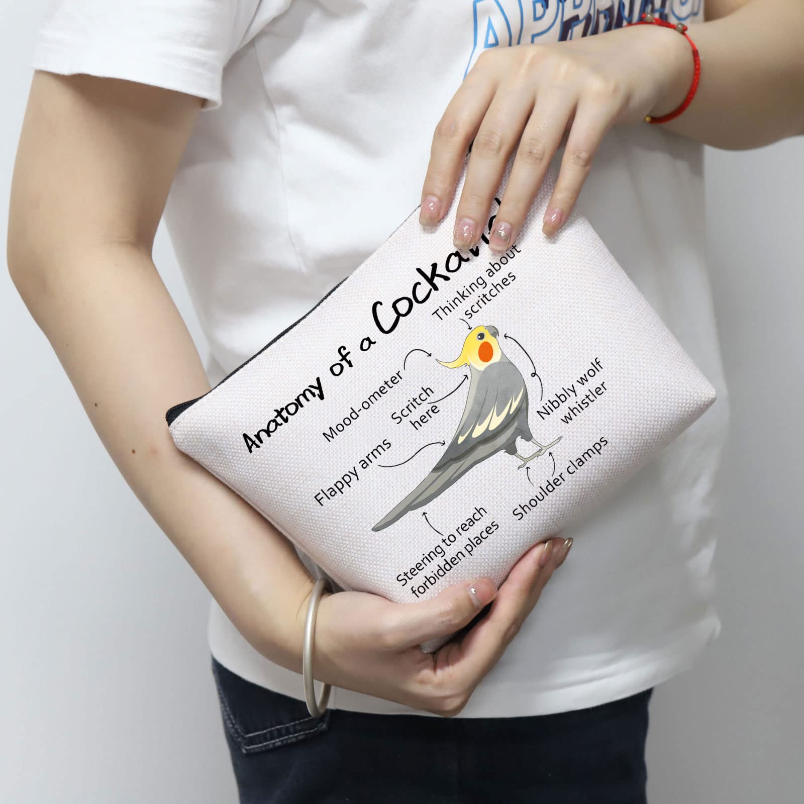 Cockatiel Makeup Bag - Cute Zipper Pouch for Women & Girls | Perfect Gift for Bird Lovers & Travel