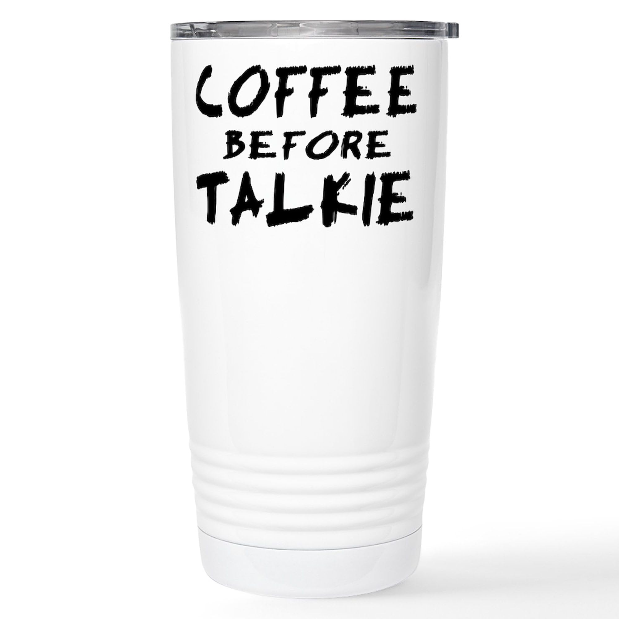 20 oz Insulated Stainless Steel Coffee Tumbler - Coffee Before Talkie Travel Mug by CafePress | Perfect for Commuting, Office & Travel