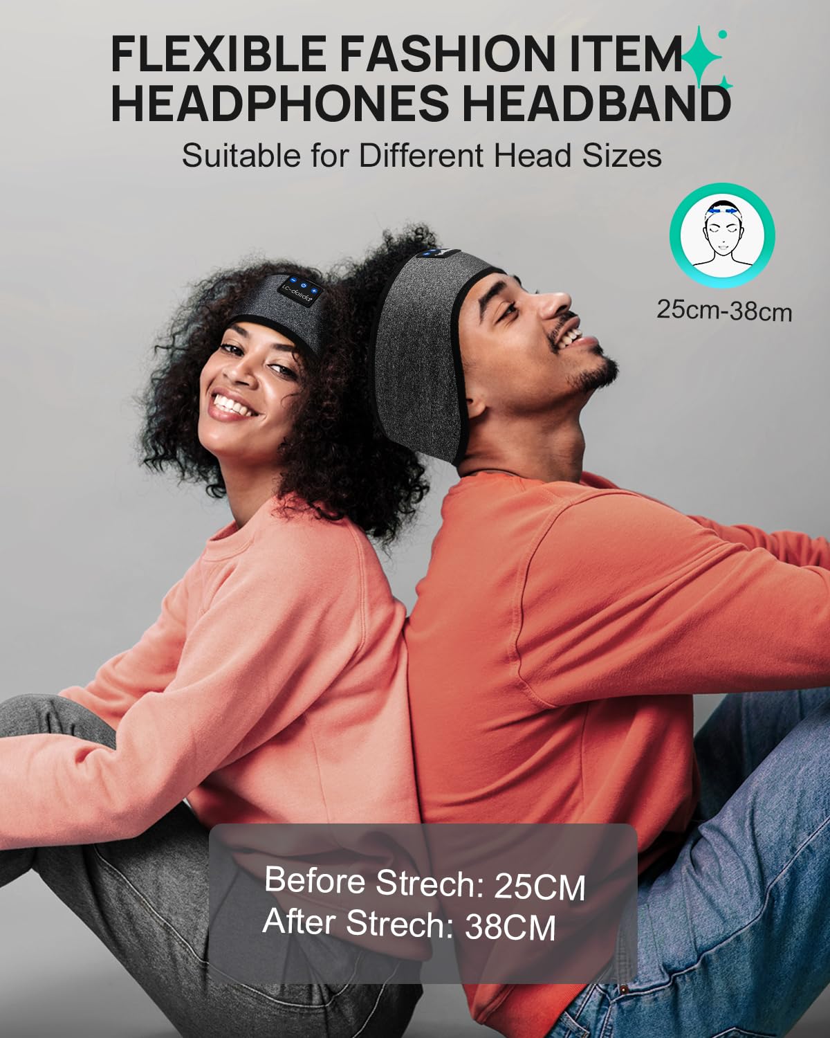 LC-dolida Bluetooth Sleep Headband with HD Speakers - Wireless Headphones for Side Sleepers, Sports, Yoga & Travel - Comfortable & Breathable Design - Perfect Gift for Men, Women, Teens & Kids - Ideal for Nighttime Relaxation, Meditation & Airplane Travel