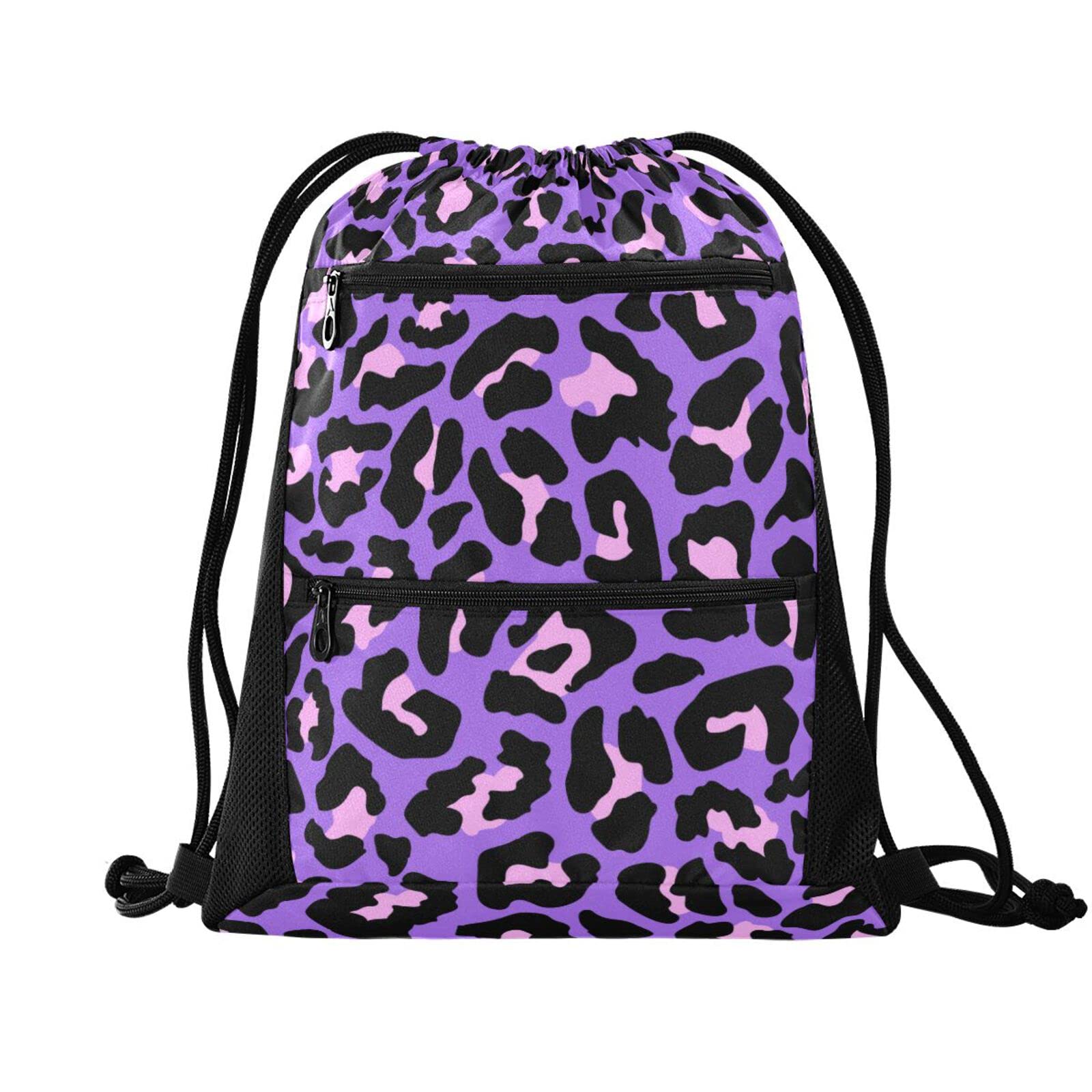 Drawstring Backpack for Women & Men - Lightweight Mesh Sackpack with Zipper Pocket - Adjustable Cinch Sling Bag for Gym, Yoga, Swimming, Shopping & Travel - Breathable Sports Backpack (Pattern 648, One Size) - Perfect for Workouts, Beach Trips & Daily Use