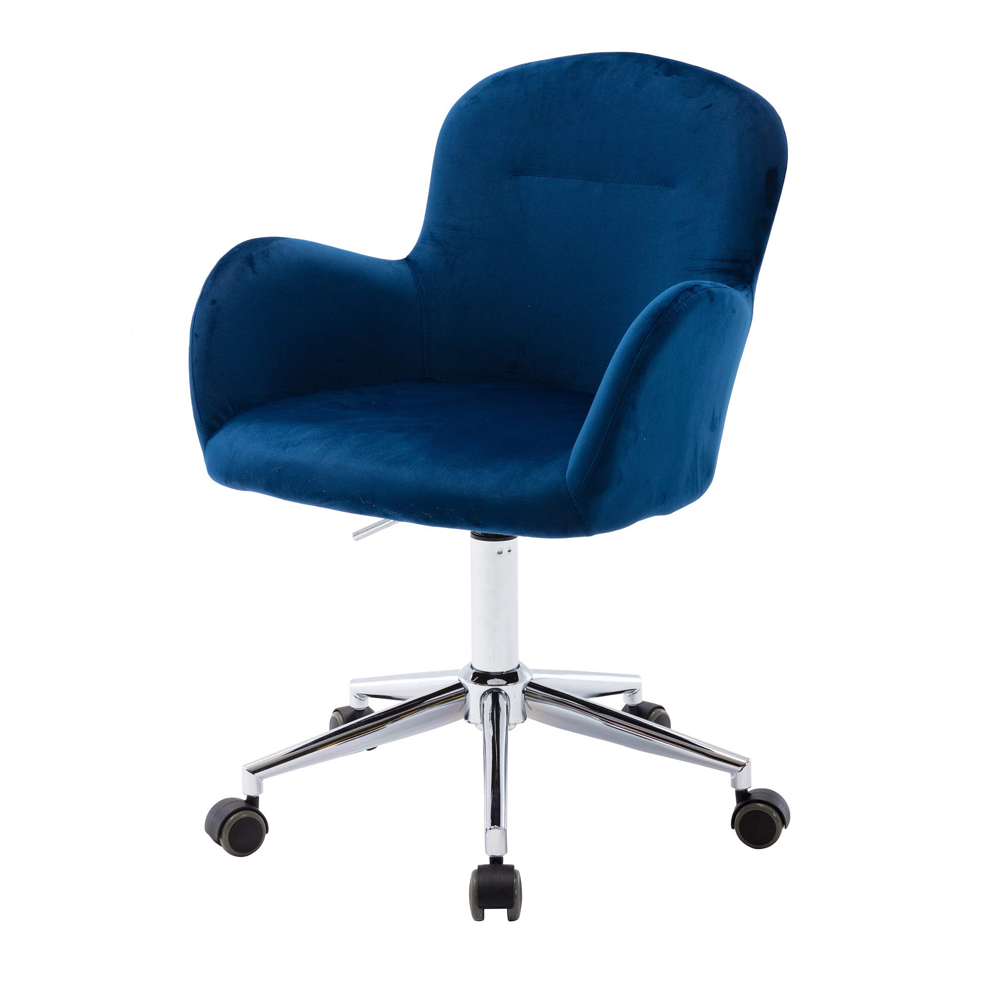 Velvet Swivel Shell Chair - Modern Accent Armchair for Living Room, Home Office & Lounge (Navy Blue) | Perfect for Reading Nook, Bedroom Seating or Cozy Workspace