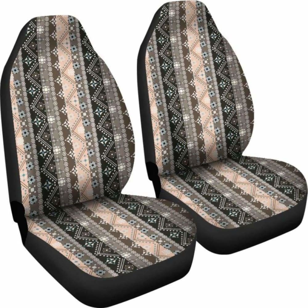 Stylish Brown Boho Ethnic Car Seat Covers for Cars & SUVs - Premium Handmade Cotton Fabric - Perfect for Road Trips, Daily Commutes & Interior Decor