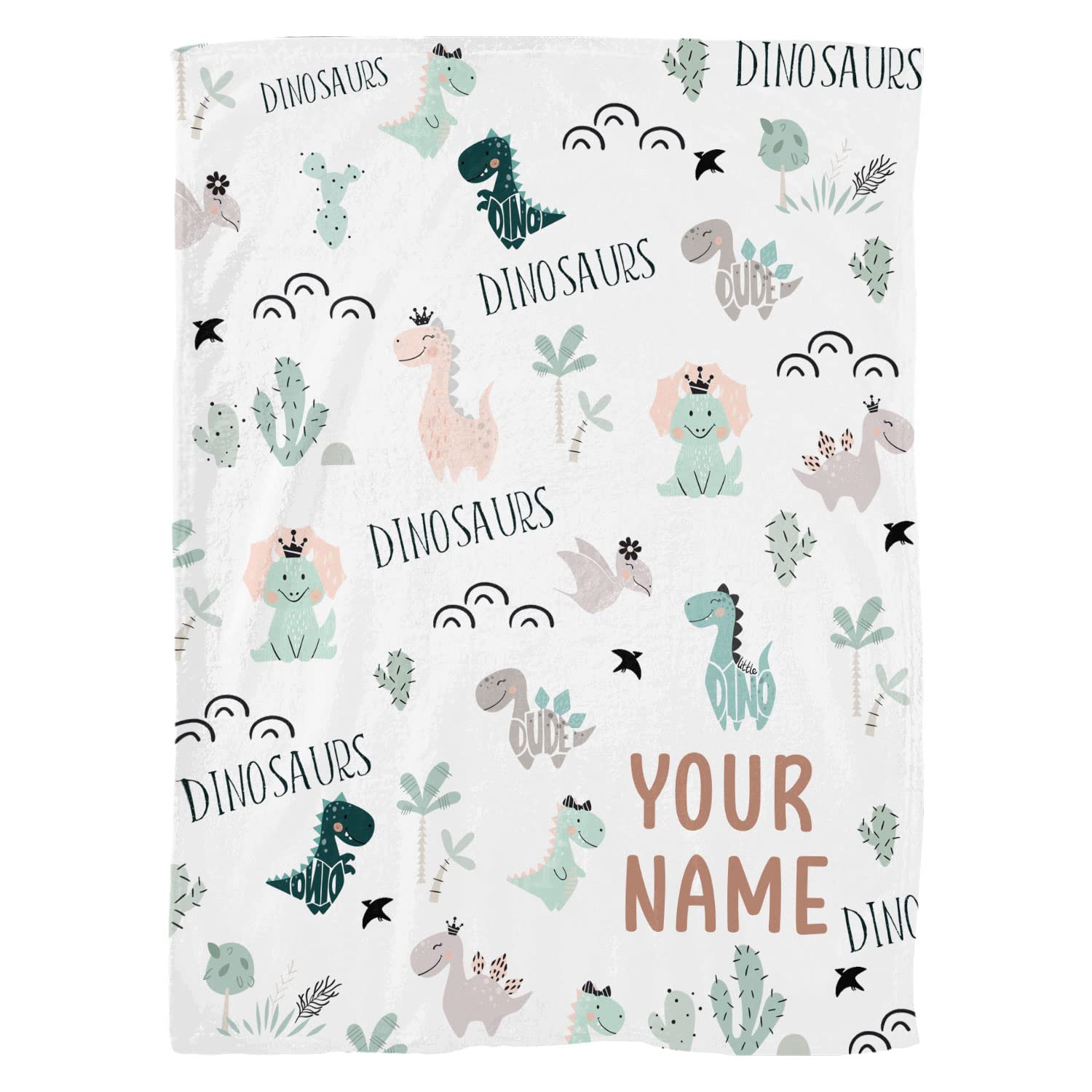 Excelliti Ultra Soft Fleece Baby Blanket - Dinosaur Watercolor Design for Boys & Girls, Neutral Gender, 3 Sizes (30x40in Small) - Perfect Gift for Nursery, Baby Shower, Birthday, Baptism & Newborn Announcements - Cozy for Cuddling, Swaddling & Stroller Use
