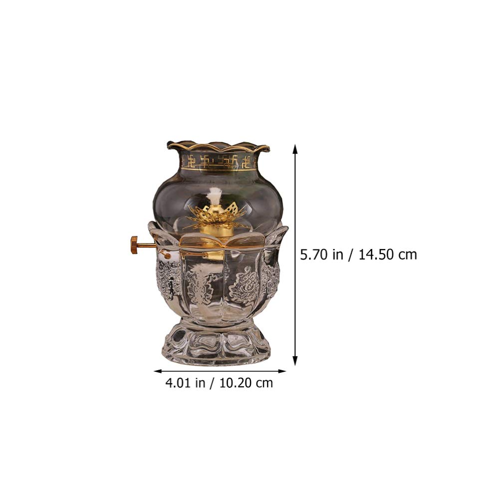 DOITOOL Windproof Oil Lamp - Classic Buddha Hall Butter Lamp for Temple & Home Decor - Perfect for Meditation, Altar Lighting, and Spiritual Atmosphere Enhancement