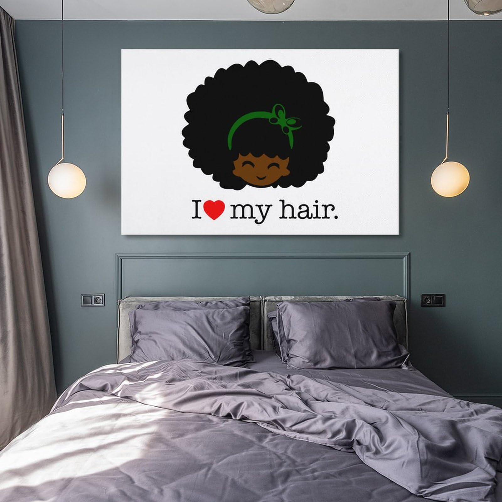 Funny 'I Love My Hair' Canvas Wall Art - Printed Home & Office Decor Painting (Framed/Unframed) - Perfect for Living Room, Bedroom & Workspace Decorations