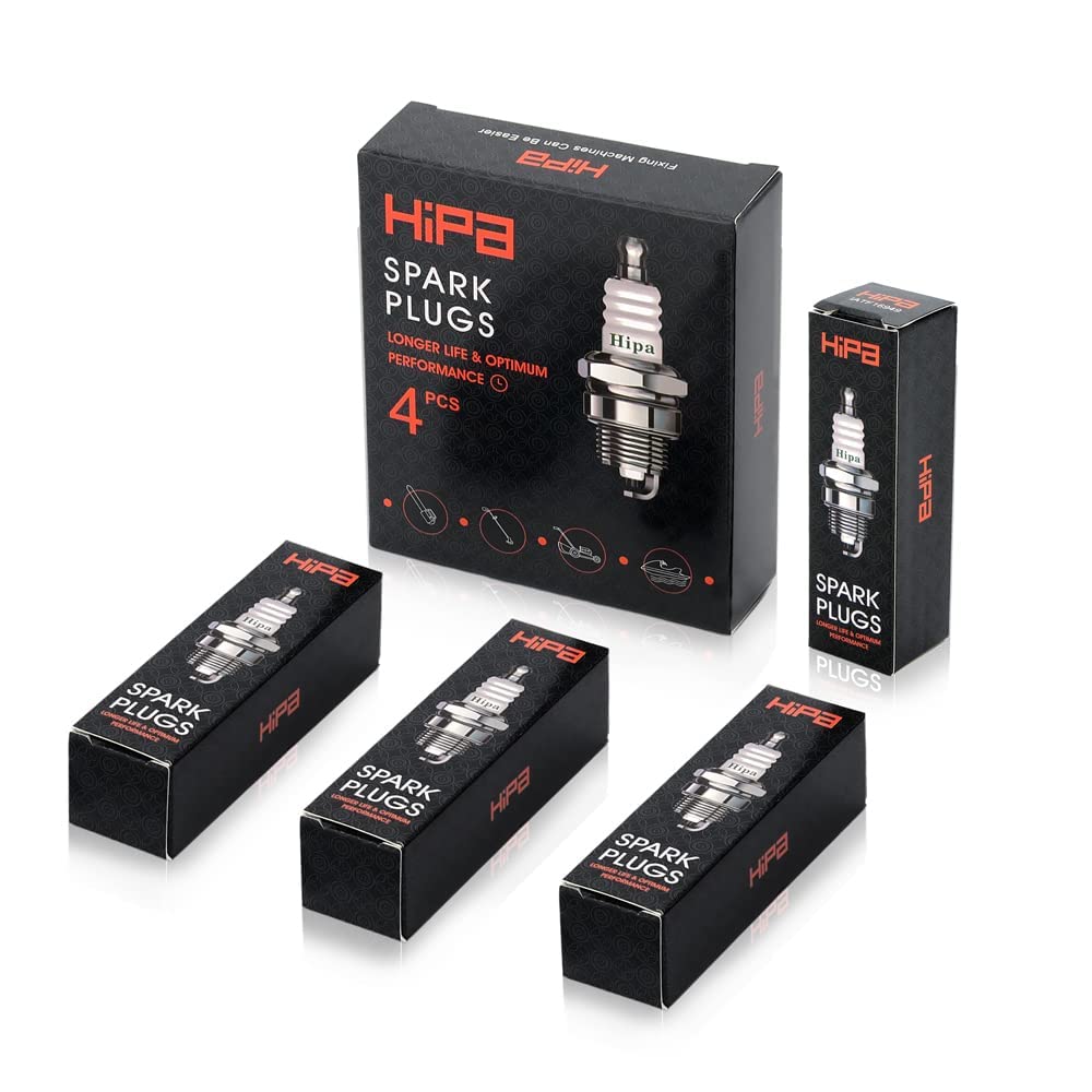 Hipa 794-00055A Spark Plug 4 Pack - Compatible with MTD 794-00055A, 753-06847, 753-06193, 794-00050 - Replaces Champion RDJ7J, DJ7J & NGK BM6F - Ideal for Lawn Mowers, Snow Blowers & Small Engine Maintenance