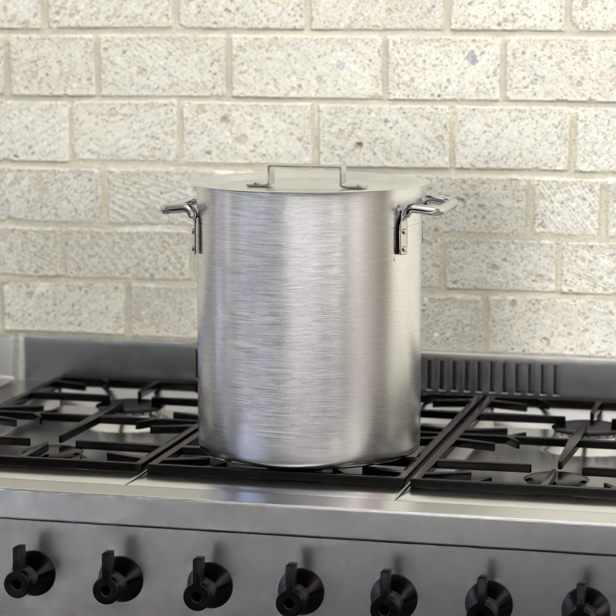 20 Qt Heavy Duty Aluminum Stock Pot with Lid - Perfect for Cooking Soups, Stews, and Large Batch Meals in Restaurants or Home Kitchens