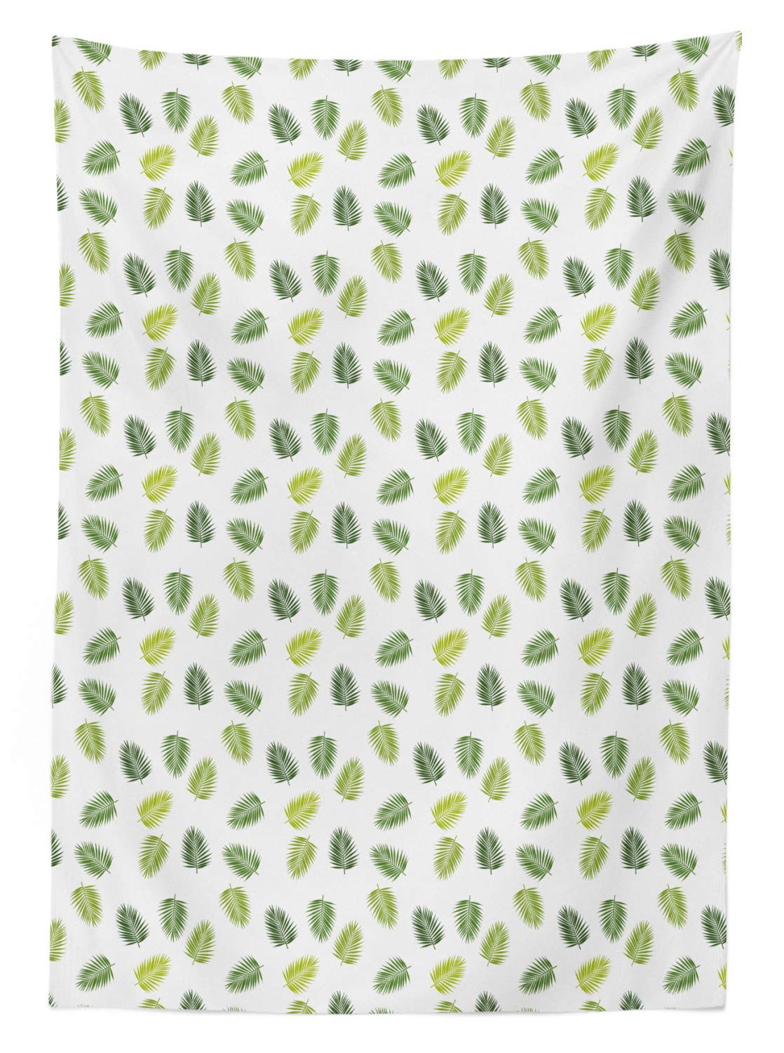 Ambesonne Jungle Leaves Outdoor Tablecloth - 58x120 Inch Washable Picnic Table Cover with Palm Leaf Silhouette Pattern in Lime & Olive Green | Perfect for Hawaiian Beach Parties, Tropical BBQs, and Island-Themed Decor