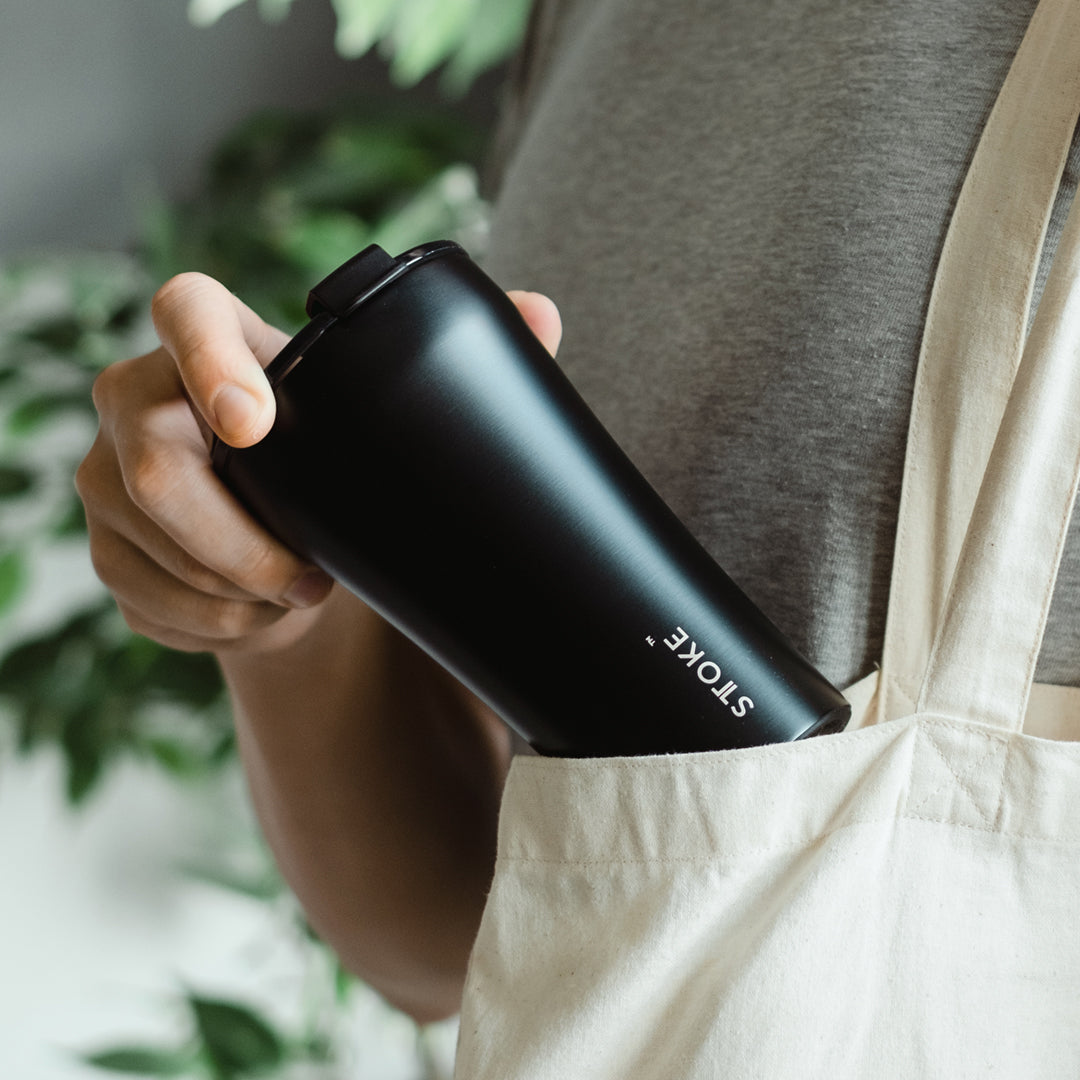 STTOKE Insulated Ceramic Travel Mug - Reusable Coffee Cup for Hot & Cold Drinks - Perfect for Commuting, Office, Camping & Outdoor Adventures