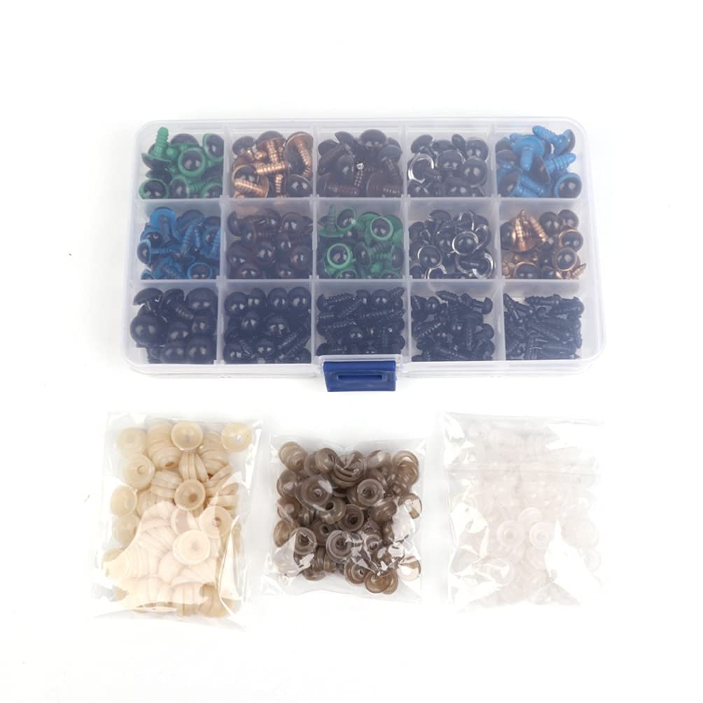 264pcs Black Plastic Safety Eyes for Doll Making - Animal & Stuffed Toy Craft Supplies - Perfect for DIY Amigurumi, Plush Toys, and Handmade Dolls