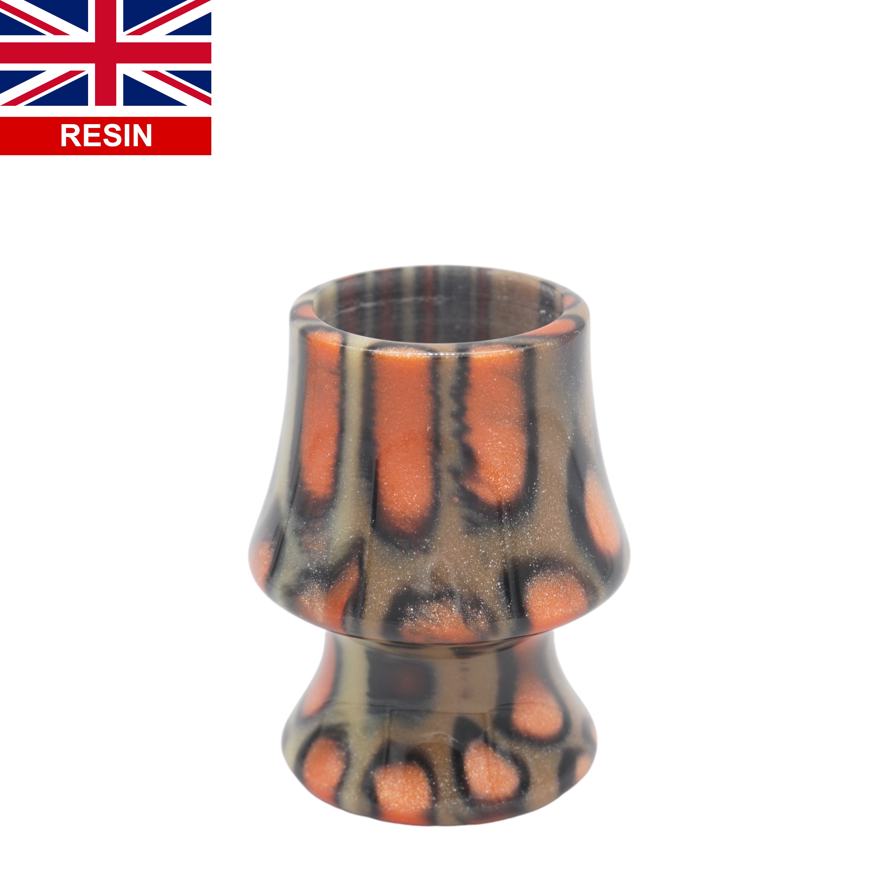 Premium Orange Tigris Perla Handcrafted Shaving Brush Handle - Fits 24mm & 26mm Knots - Perfect for Wet Shaving & Grooming Rituals - Luxury Shaving Accessory for Men's Beard Care