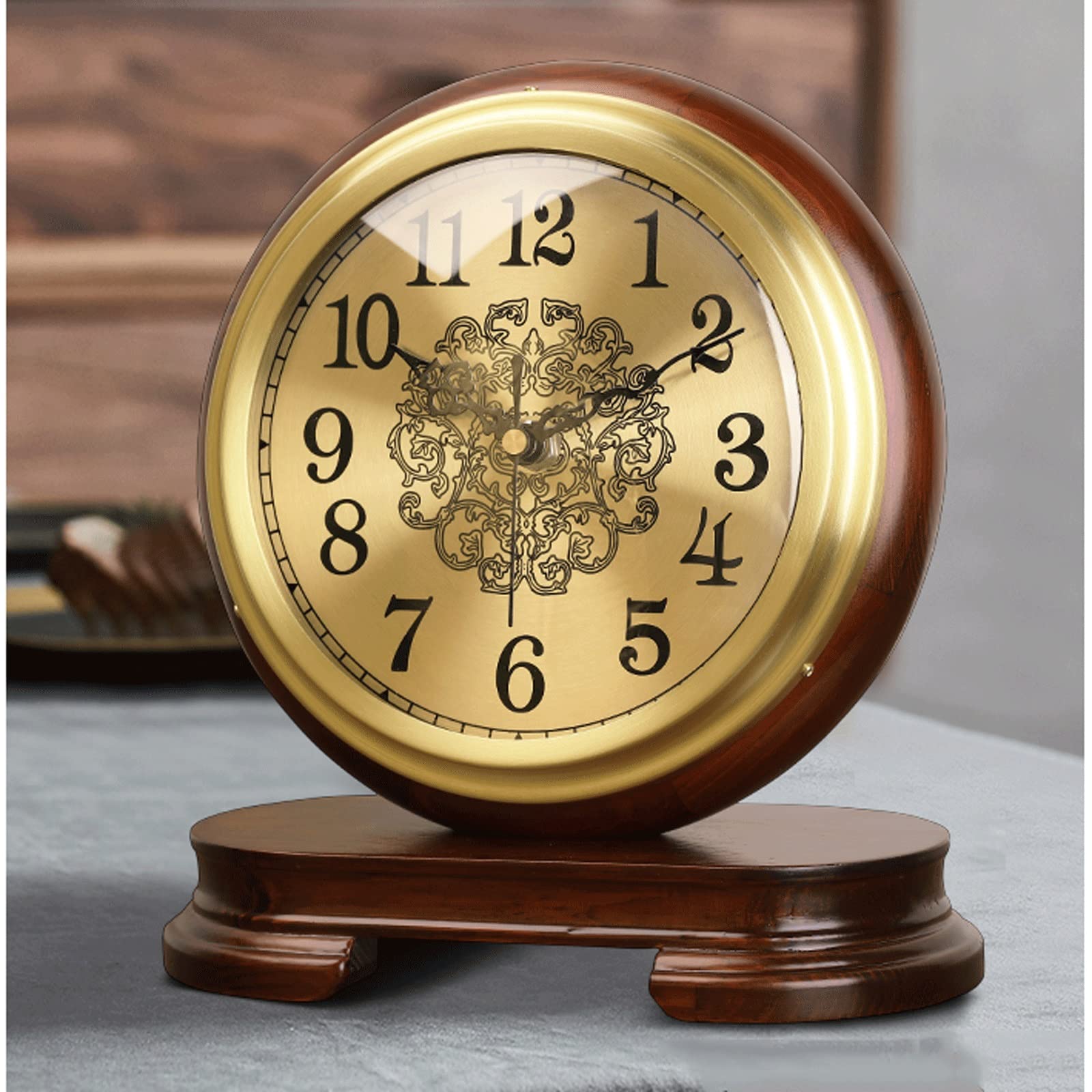 FURUIWUFENG Silent Analog Desk Clock - Battery Operated Small Alarm Clock for Bedroom, Office & Travel | No Ticking Noise | Perfect for Nightstands, Kids Rooms & Home Decor | Compact Desktop Clock for Kitchen, Dorm & Workspace