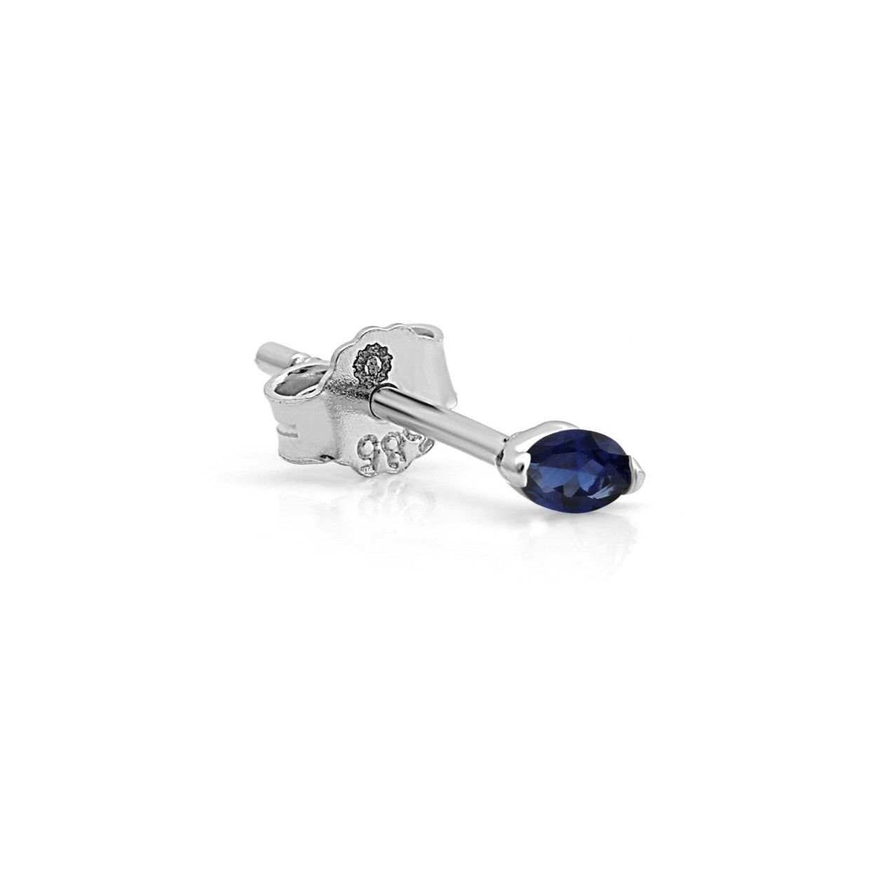 14k White Gold Blue Sapphire Marquise Screw Back Earrings for Women - Elegant Dangle Earrings for Weddings, Parties & Special Occasions