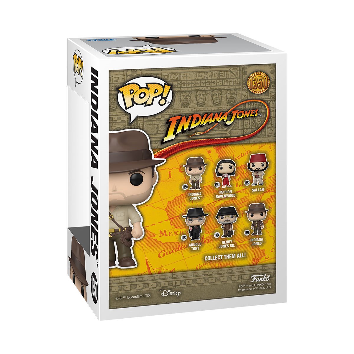 Indiana Jones Pop! Vinyl Figure #1350 - Raiders of the Lost Ark Collectible Toy for Movie Fans & Display Decor