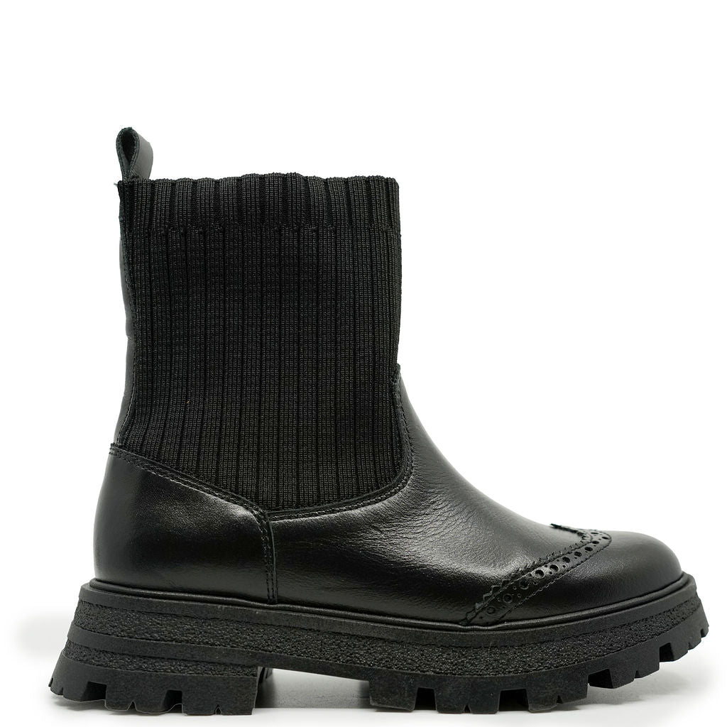 Spain+Co Black Elastic Sock Boots - Comfortable Stretchable Ankle Boots for Women | Perfect for Casual Wear, Office & Date Nights
