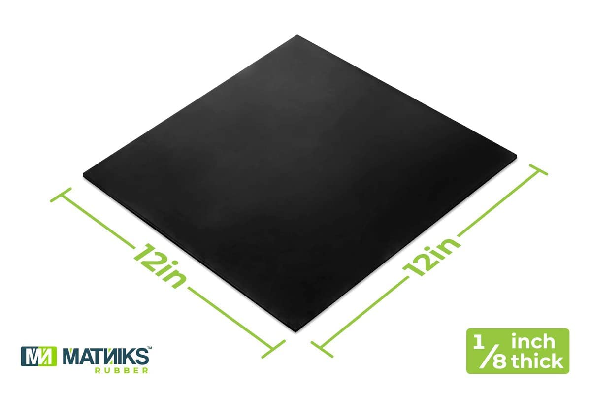 MATNIKS Neoprene Rubber Sheet - Heavy Duty 60A Grade, 12x12x1/8 Inch Black Rubber Mat for Plumbing, Gaskets, DIY Projects, Floor Protection, Sealing & Leveling | Waterproof, Durable & Versatile for Home, Workshop & Industrial Use