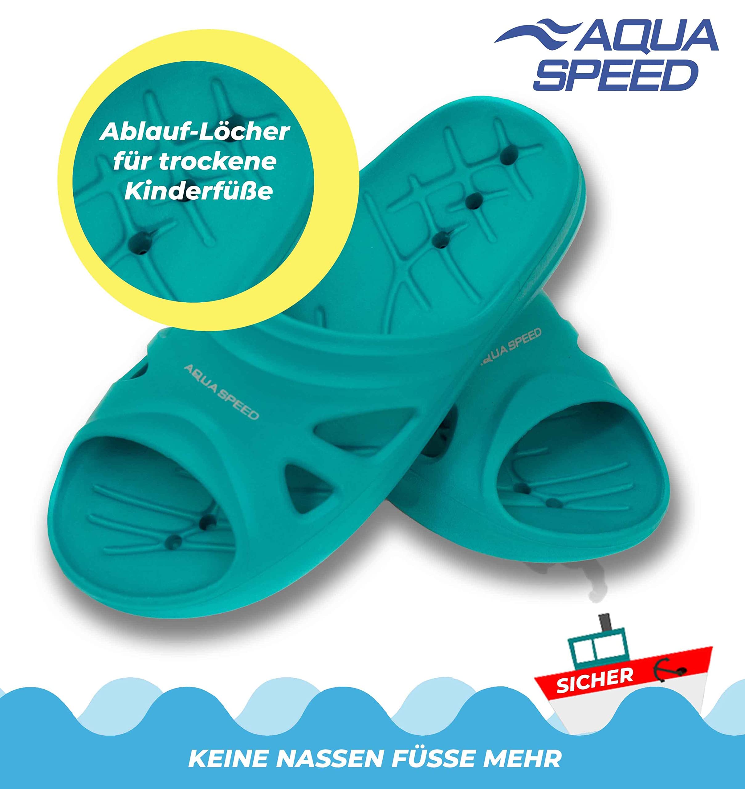 Aqua Speed Shower Slippers with Microfiber Towel Set - Non-Slip Bath & Beach Sandals for Women, Men & Kids - Perfect for Pool, Spa, Gym & Vacation Use