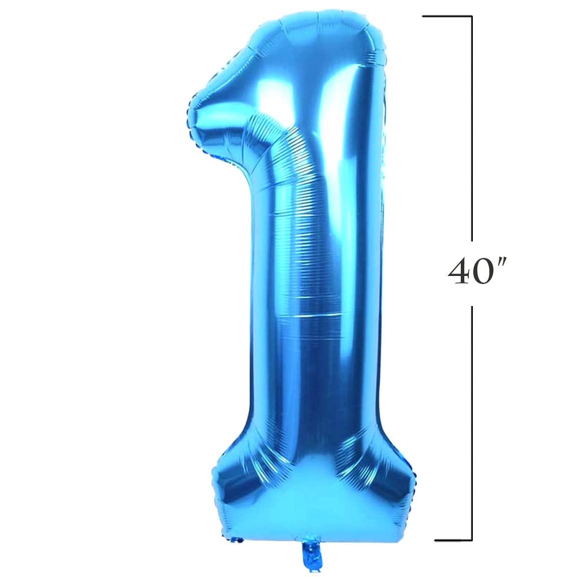 40 Inch Blue Jumbo Digital 1 Number Balloons - Giant Foil Mylar Balloons for Birthday Parties, Weddings, Bridal Showers, Anniversaries & Photo Shoots - Perfect for Event Decorations & Celebrations (Blue 1)
