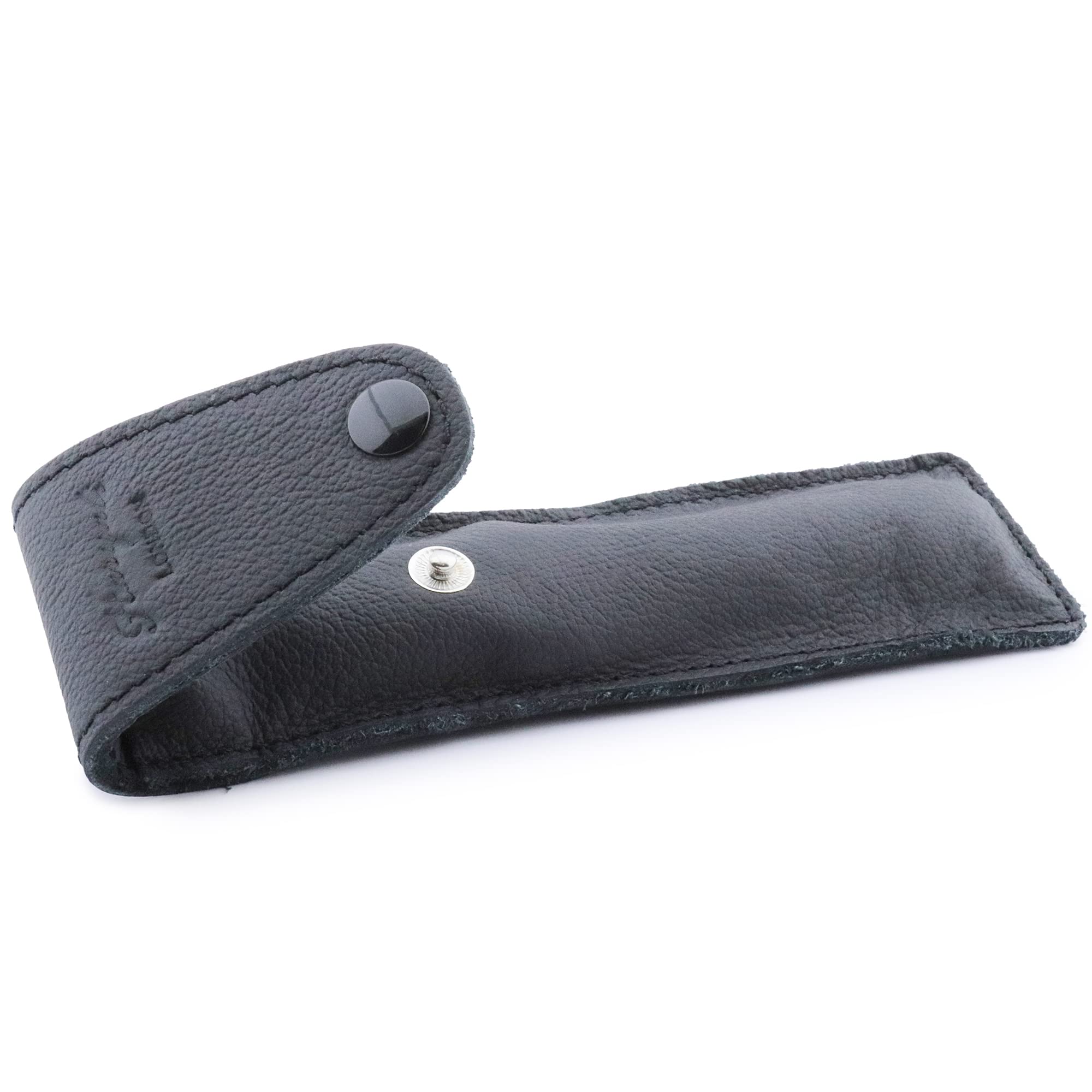 Haryali London Straight Razor Case - Premium Black Leather Travel Protective Case for Cut Throat Razor - Durable Leather Finish for Barber Shops & Home Grooming