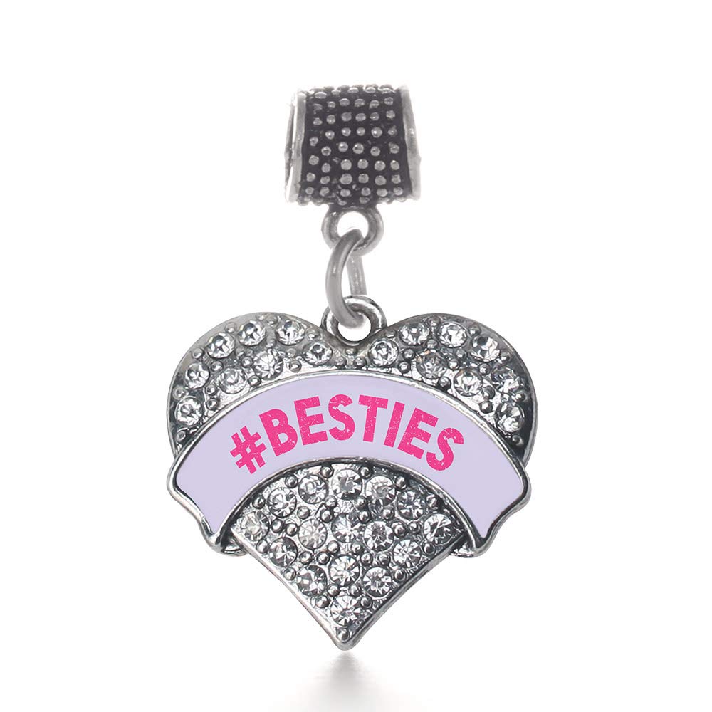 Inspired Silver - Sterling Silver Pave Heart Charm Bracelet with Cubic Zirconia | Elegant Jewelry Gift for Women, Valentine's Day, Anniversary & Special Occasions