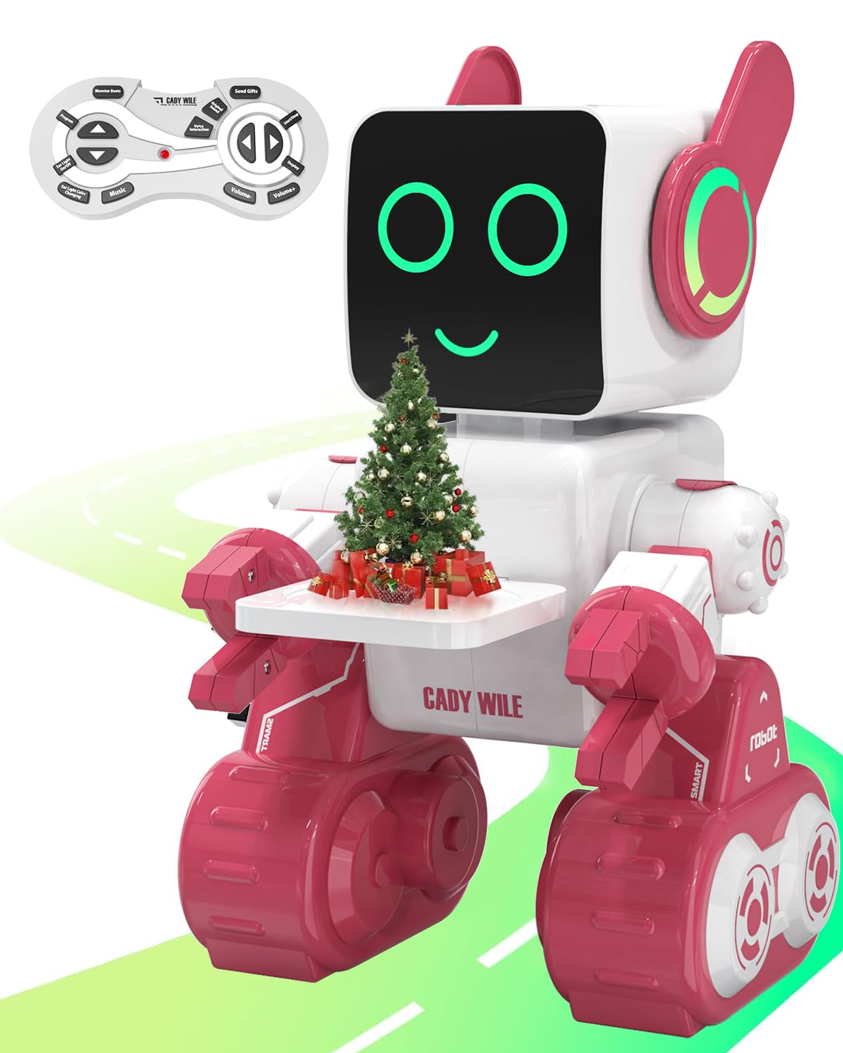 Smart Robot Toy for Kids - Programmable RC Robot with LED & Coin Bank, Perfect Gift for Boys & Girls (Pink) - Play & Learn STEM Toy