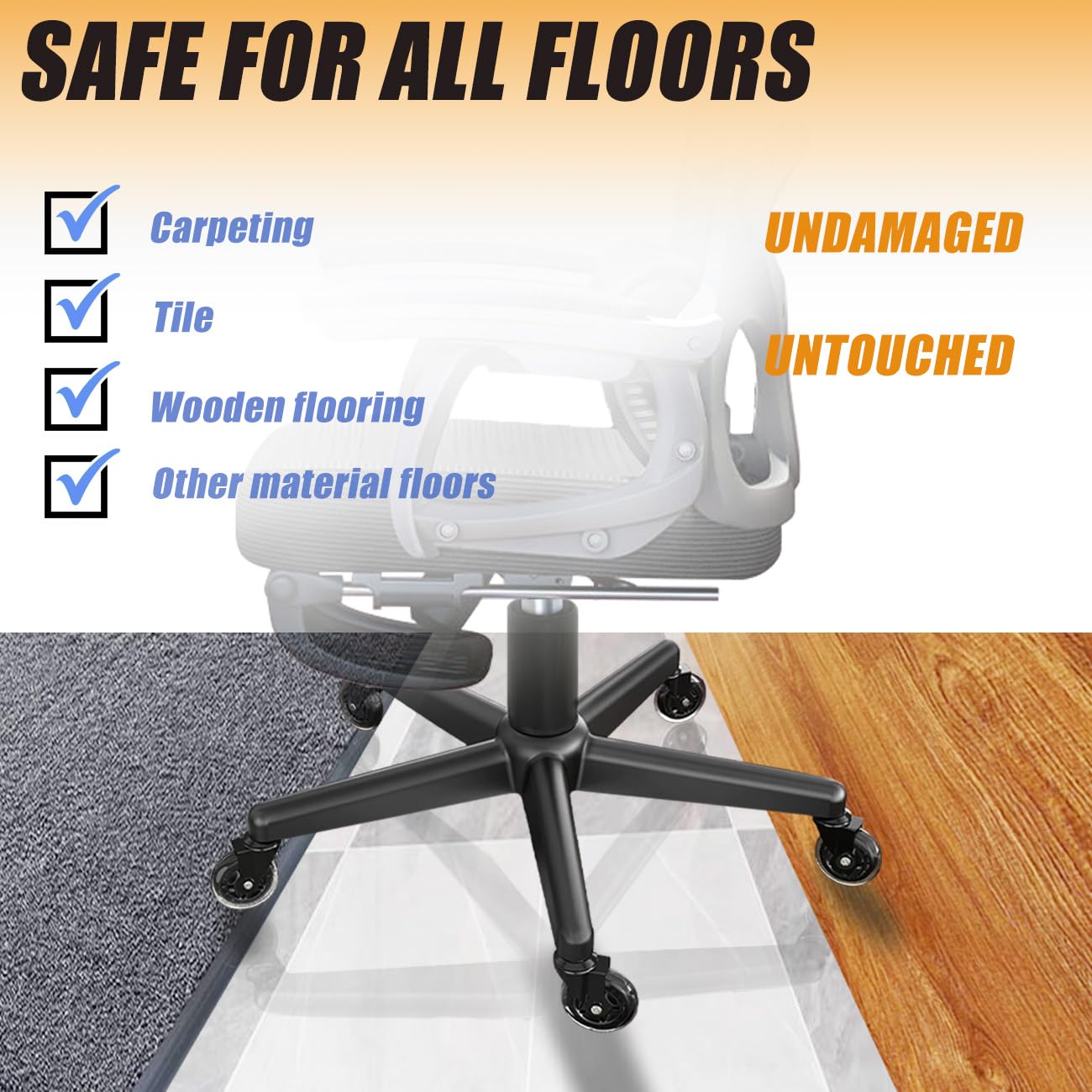 Office Chair Wheels Replacement - 7/8