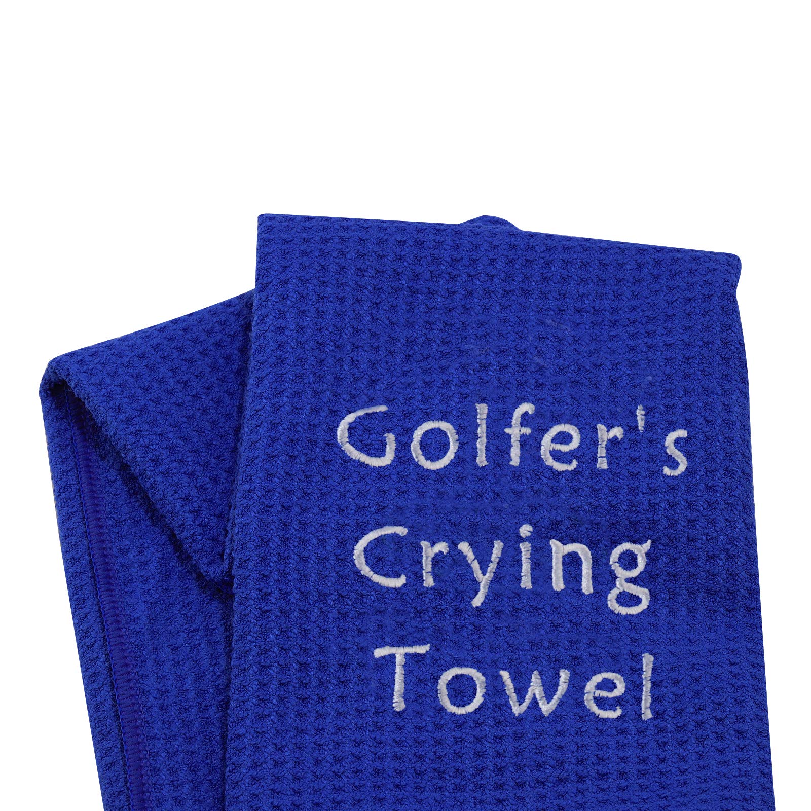 LEVLO Embroidered Golf Towel with Clip - Premium Absorbent Microfiber Towel for Golfers - Perfect Golf Gift for Men & Women - Ideal for Golf Courses, Driving Range & Sports Events