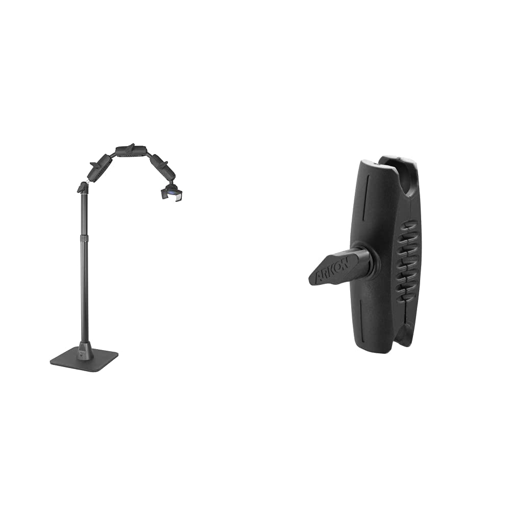 ARKON Pro Adjustable Phone & Camera Stand - Heavy Duty Black Mount for Baking, Crafting, Nail Art, Ceramics & Makeup Videos (SP-RM250) | Perfect for Content Creators, DIY Tutorials & Live Streaming